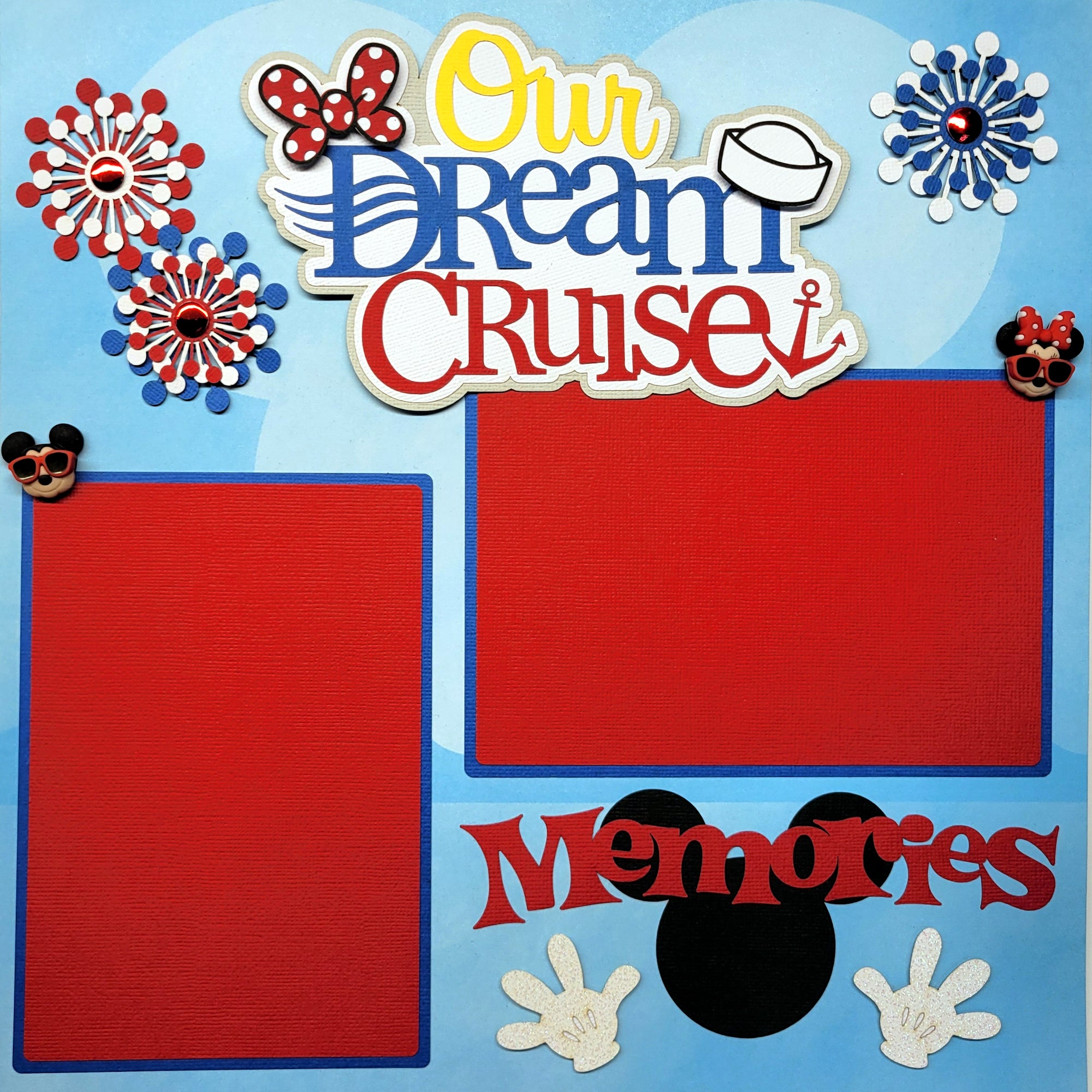 Disneyana Collection Our Dream Cruise (2) - 12 x 12 Pages, Fully-Assembled & Hand-Crafted 3D Scrapbook Premade by SSC Designs