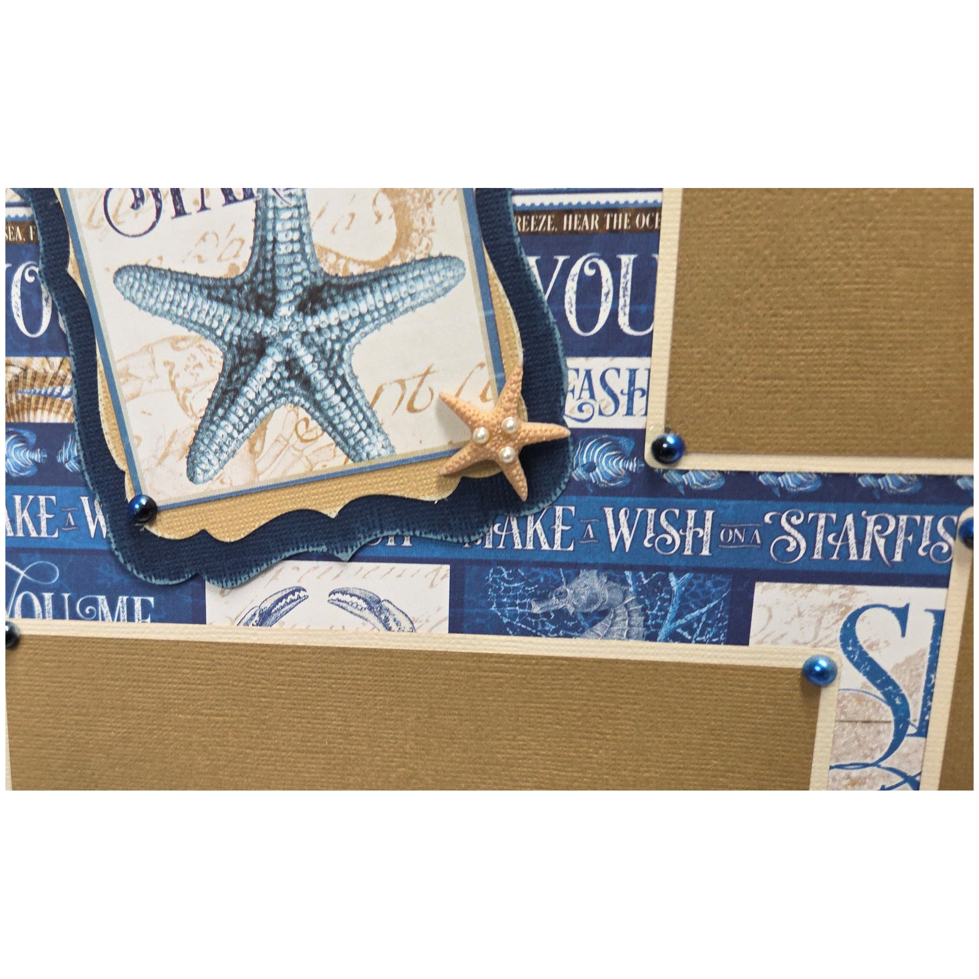 Make A Wish On A Starfish (2) - 12 x 12 Pages, Fully-Assembled & Hand-Crafted Dimensional Scrapbook Premade by SSC Designs