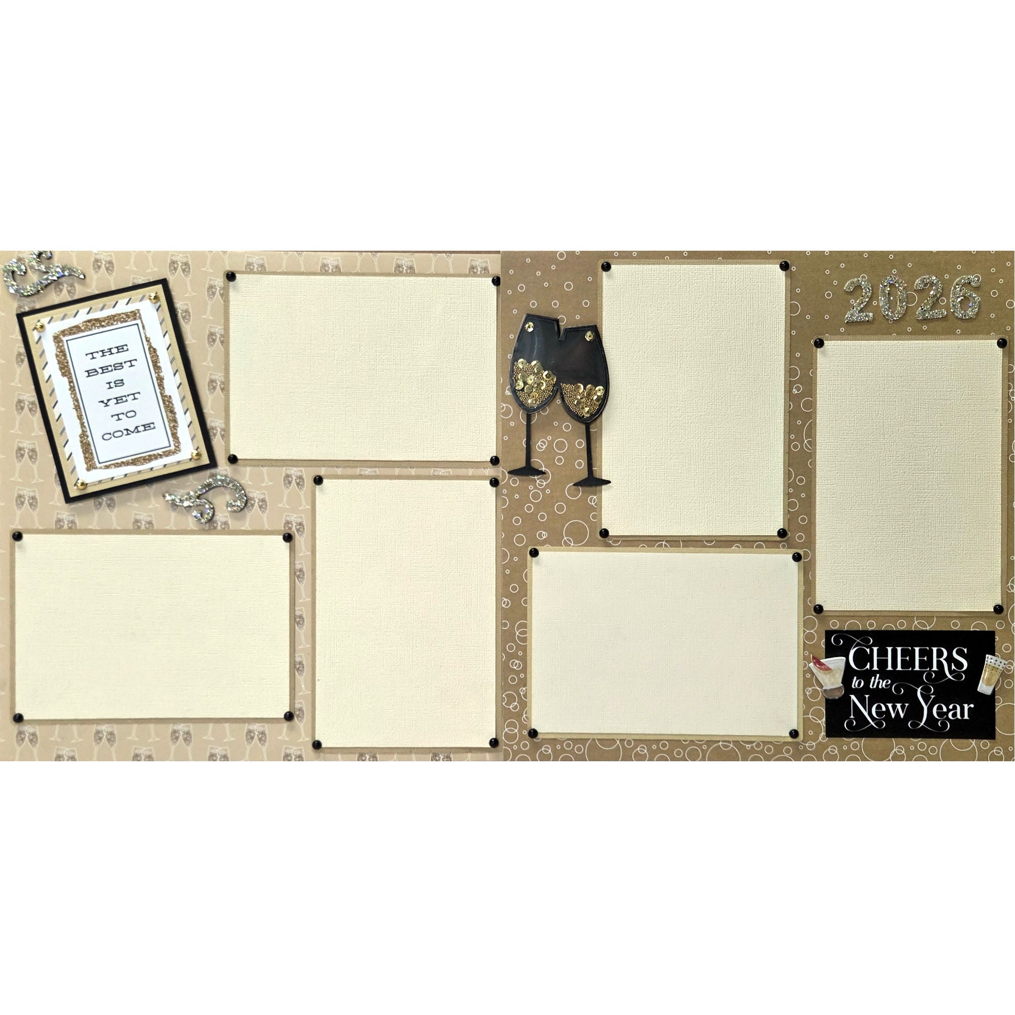 New Year Collection The Best Is Yet To Come (2) - 12 x 12 Pages, Fully-Assembled & Hand-Crafted 3D Scrapbook Premade by SSC Designs