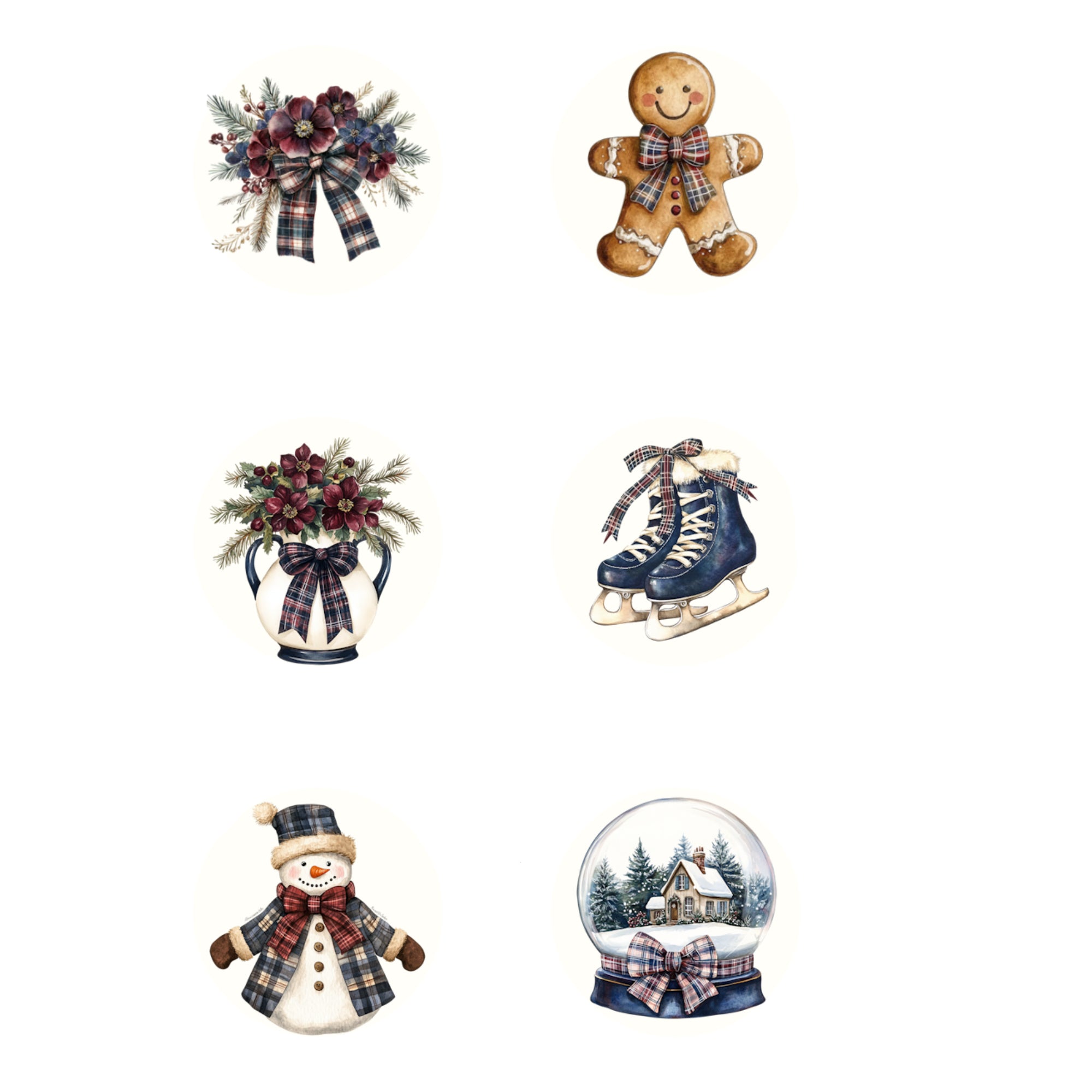 Country Winter Collection Button Bubbles 1" Self-Adhesive Scrapbook Embellishments by MH Flair & More