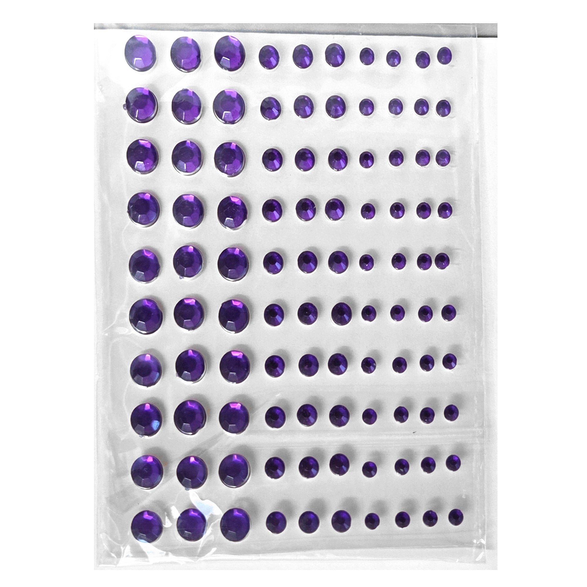 Our Brads Need Friends Collection Purple Multi Sized Self-Adhesive Jewels by Eyelet Outlet - 100 Count