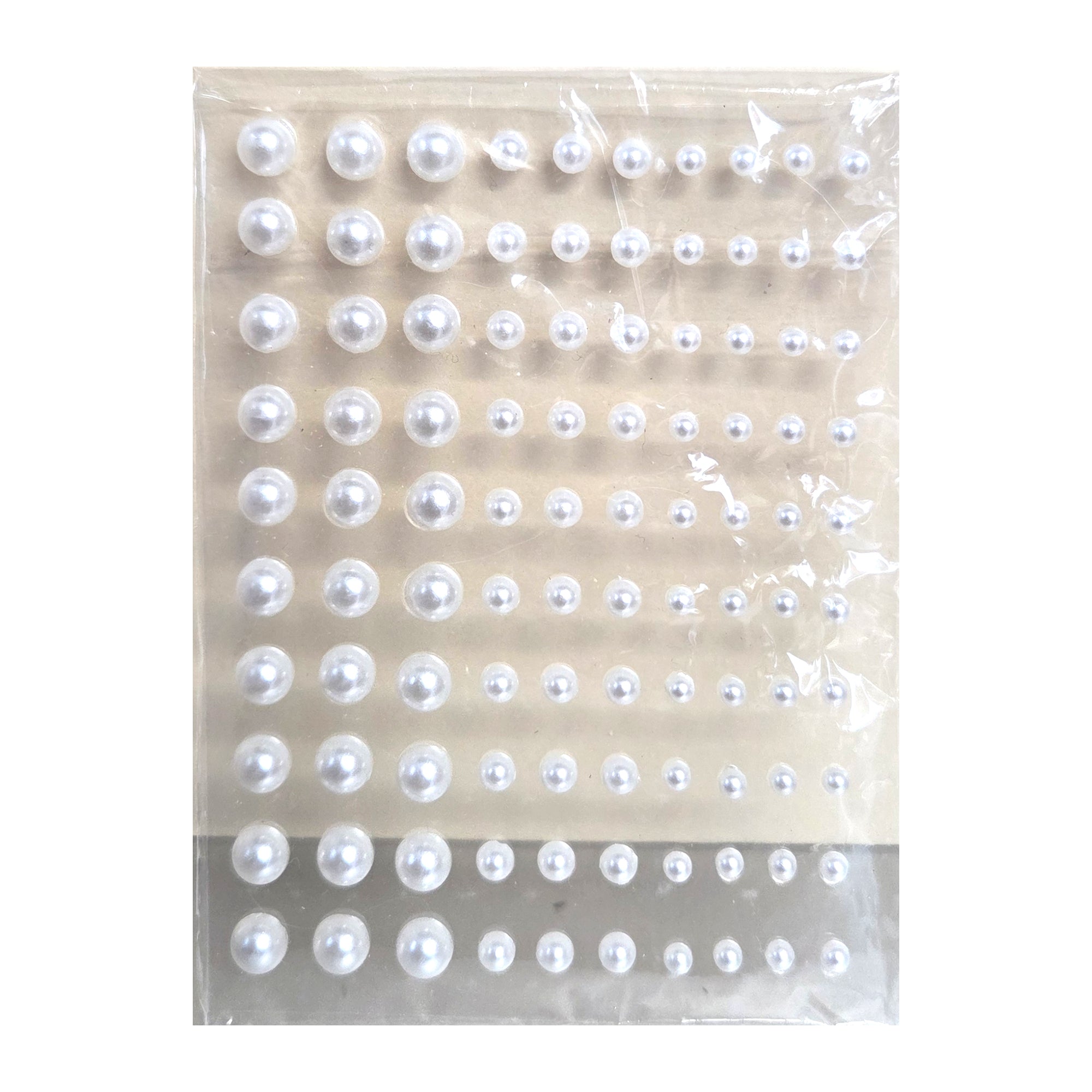 Our Brads Need Friends Collection White Multi-Sized Self-Adhesive Pearls by Eyelet Outlet - 100 Pearls