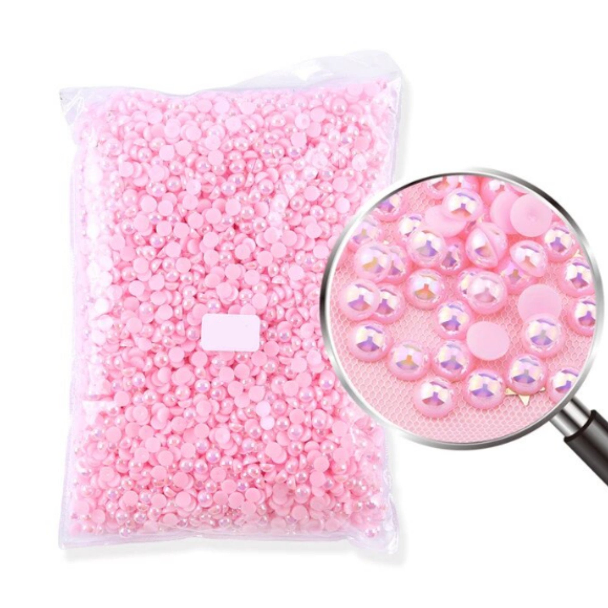 Light Pink Iridescent 6mm AB Flatback Pearls Collection by SSC Designs - 100/Package