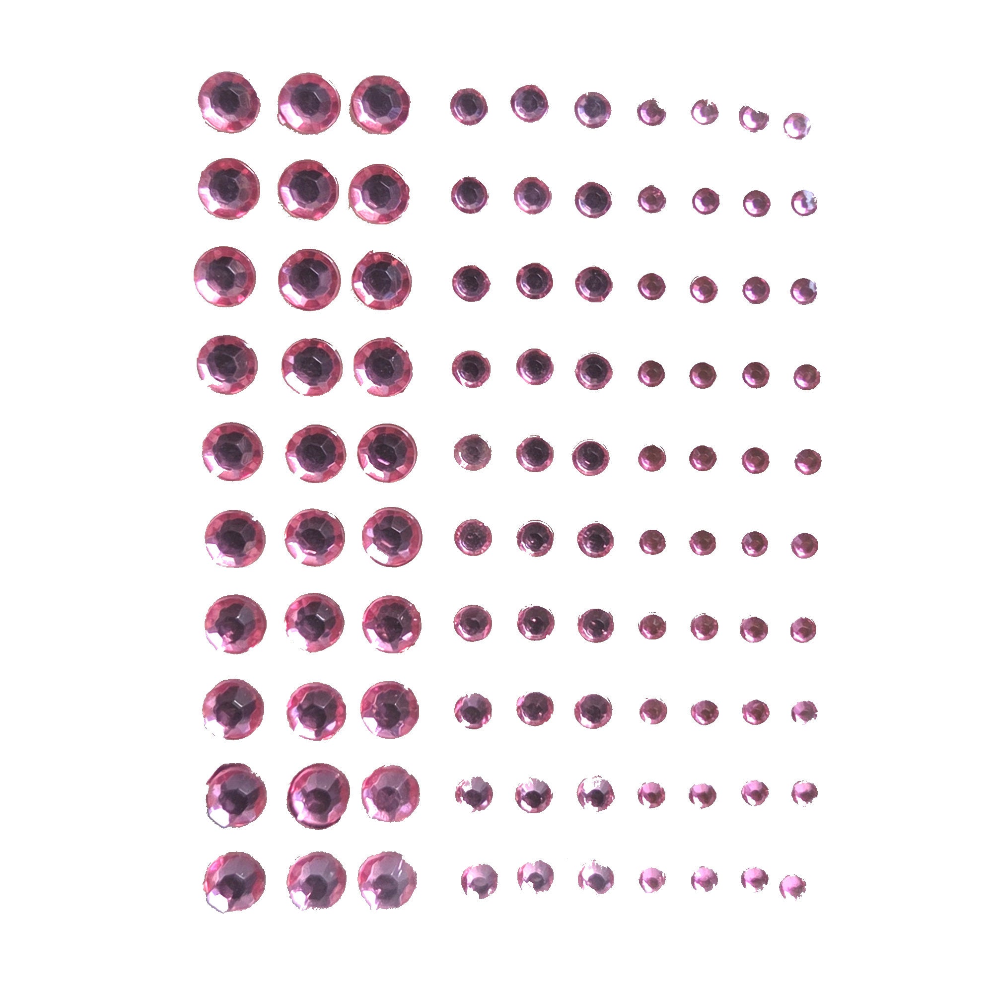 Our Brads Need Friends Collection Hot Pink Multi Sized Self-Adhesive Jewels by Eyelet Outlet - 100 Count