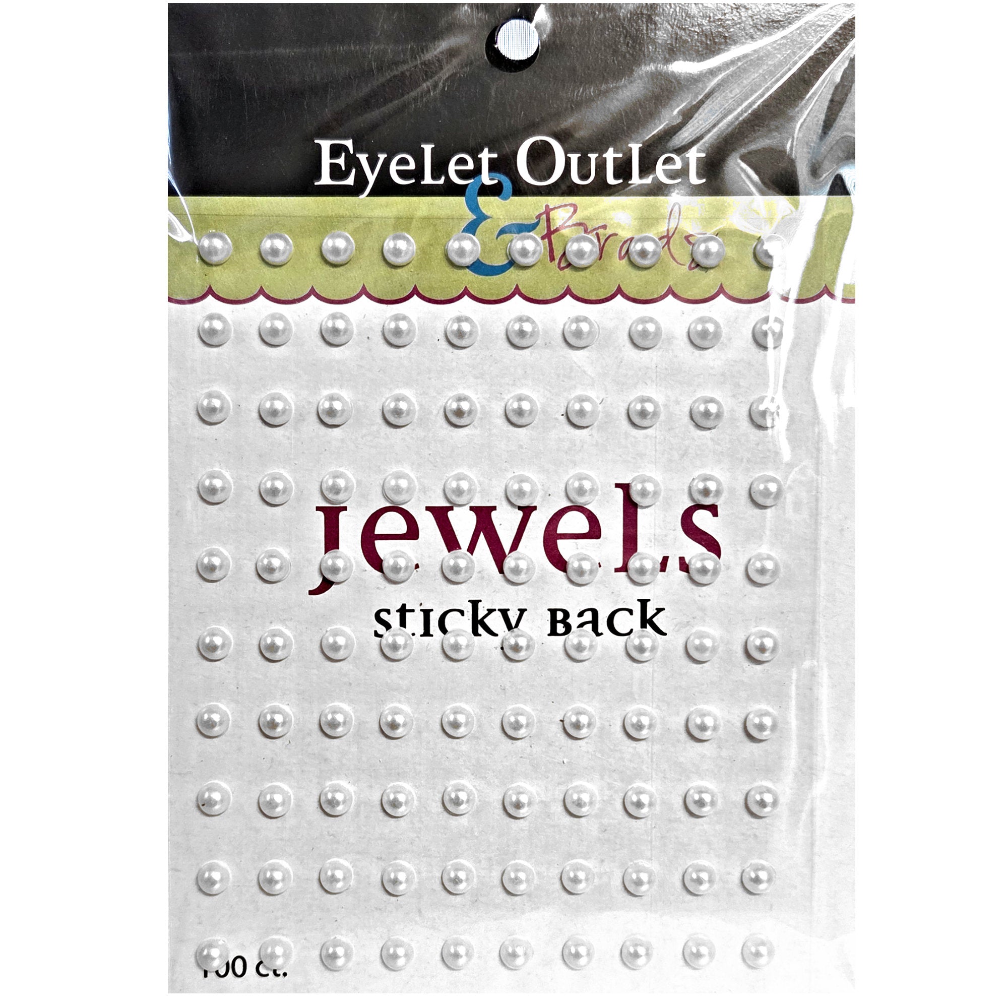 Our Brads Need Friends Collection Pearl White Self-Adhesive Pearls by Eyelet Outlet - 100 Pearls