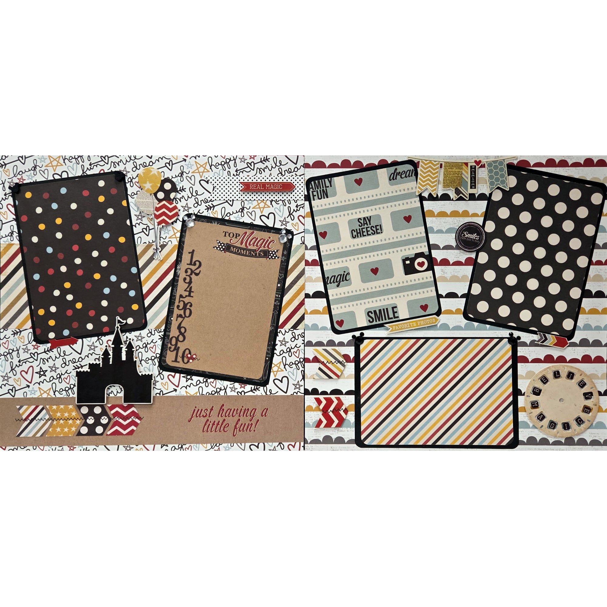 Disneyana Collection Top 10 Magic Moments (2) - 12 x 12 Pages, Fully-Assembled & Hand-Crafted Dimensional Scrapbook Premade by SSC Designs