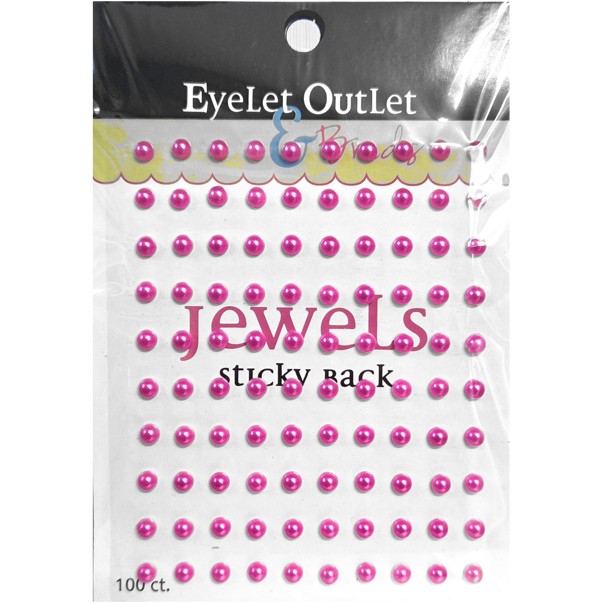 Our Brads Need Friends Collection Pearl Hot Pink Self-Adhesive Pearls by Eyelet Outlet - 100 Pearls