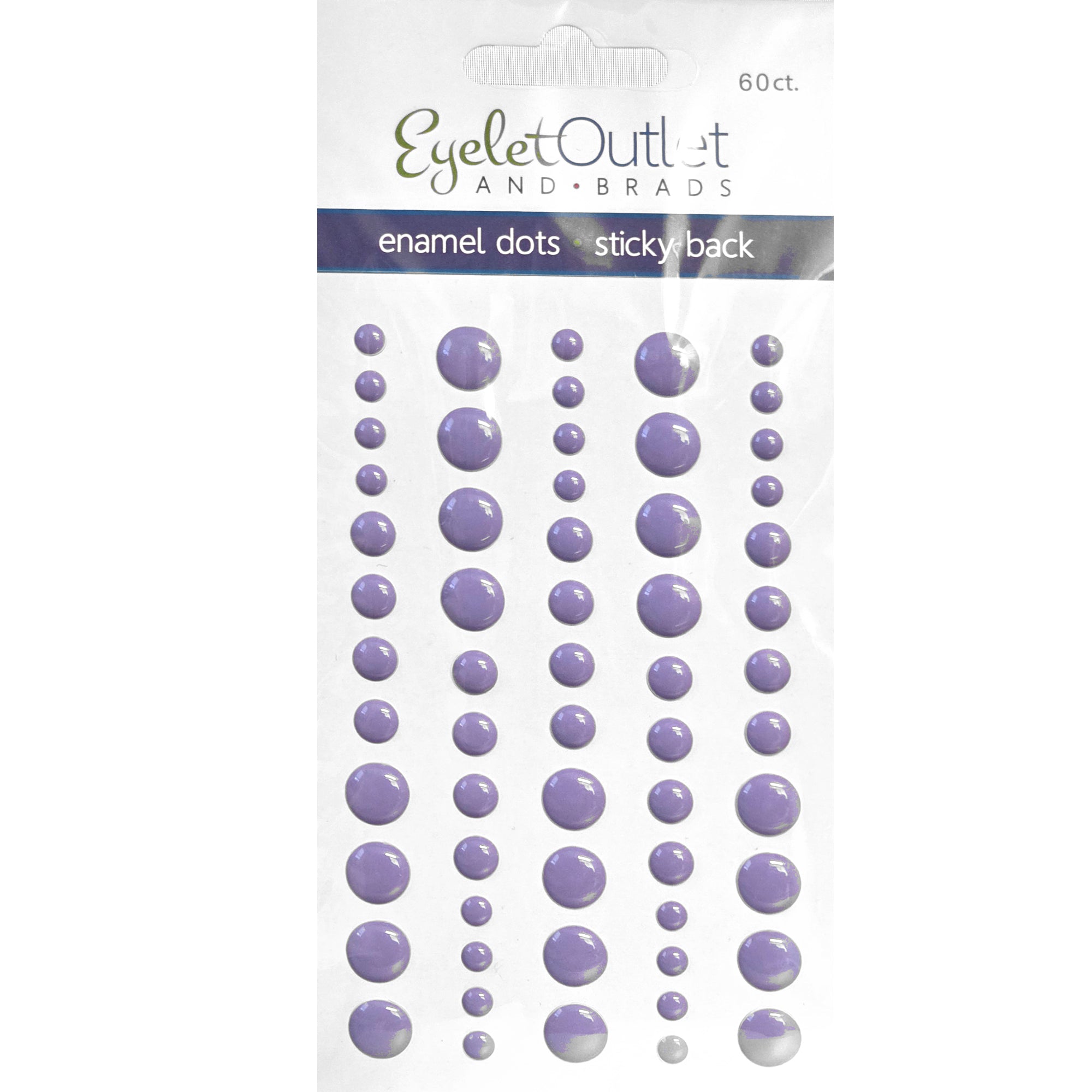Our Brads Need Friends Collection 3 x 5 Lilac Scrapbook Enamel Sticky Back Dots by Eyelet Outlet 60 Coun