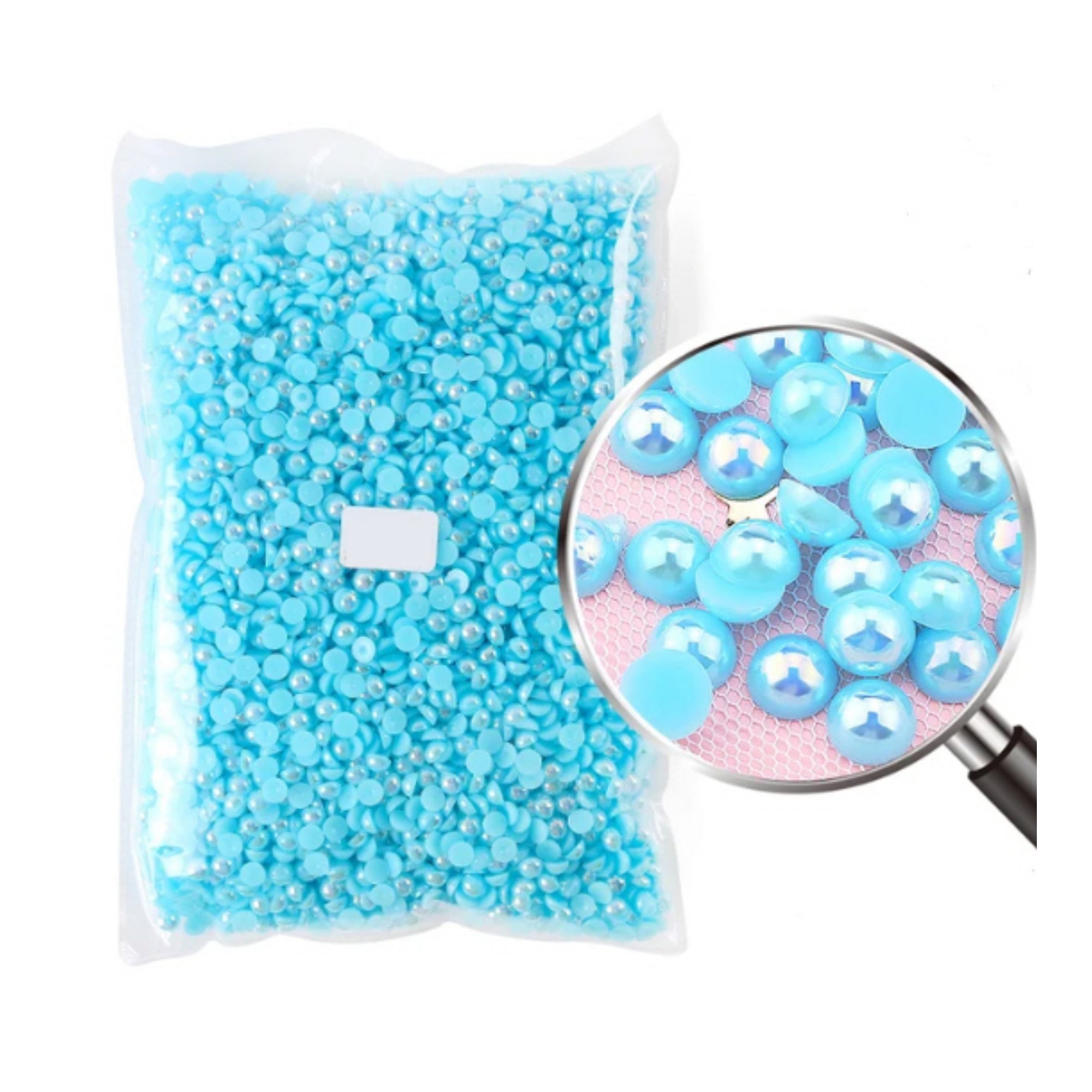 Blue Iridescent 6mm AB Flatback Pearls Collection by SSC Designs - 100/Package