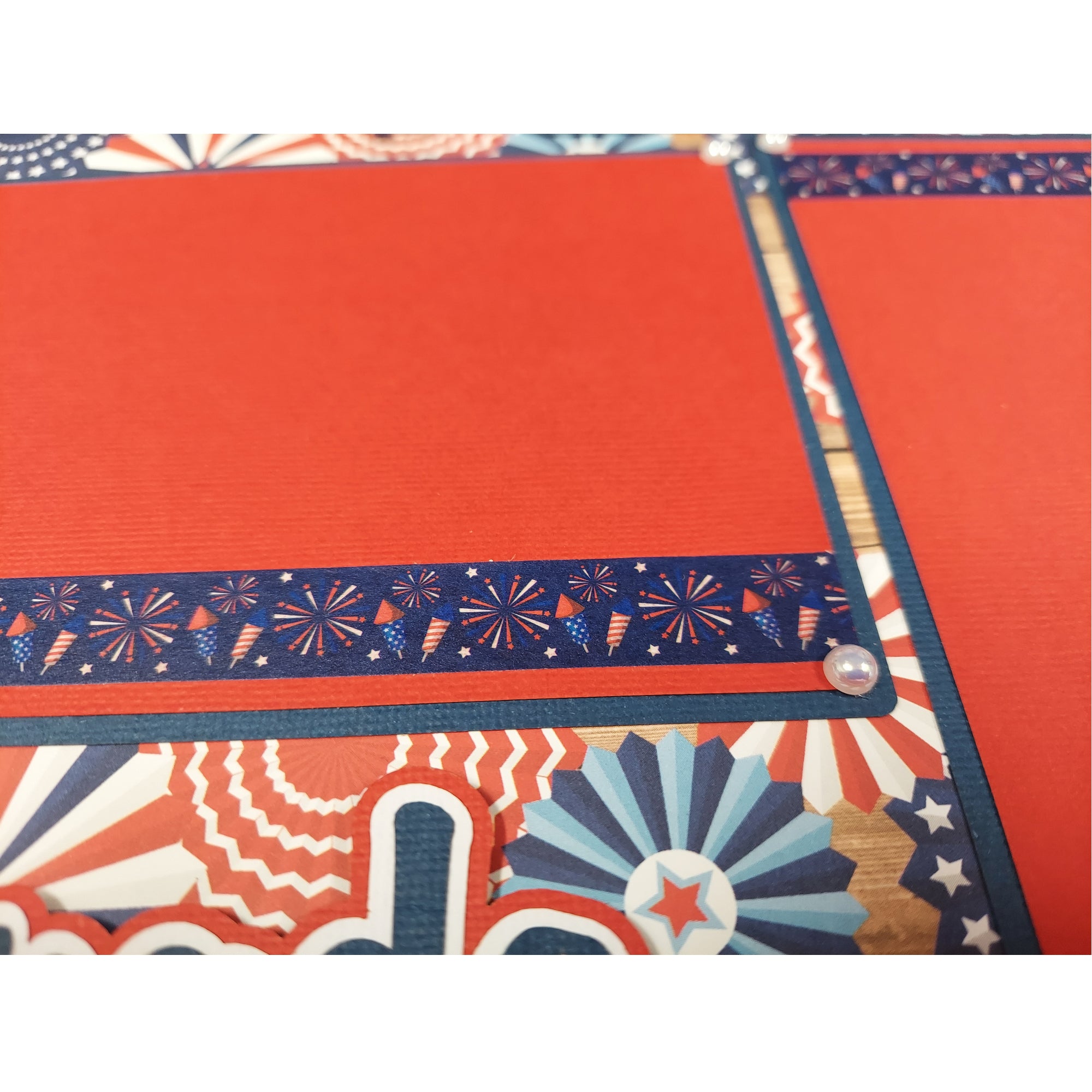 4th Of July (2) - 12 x 12 Pages, Fully-Assembled & Hand-Crafted 3D Scrapbook Premade by SSC Designs