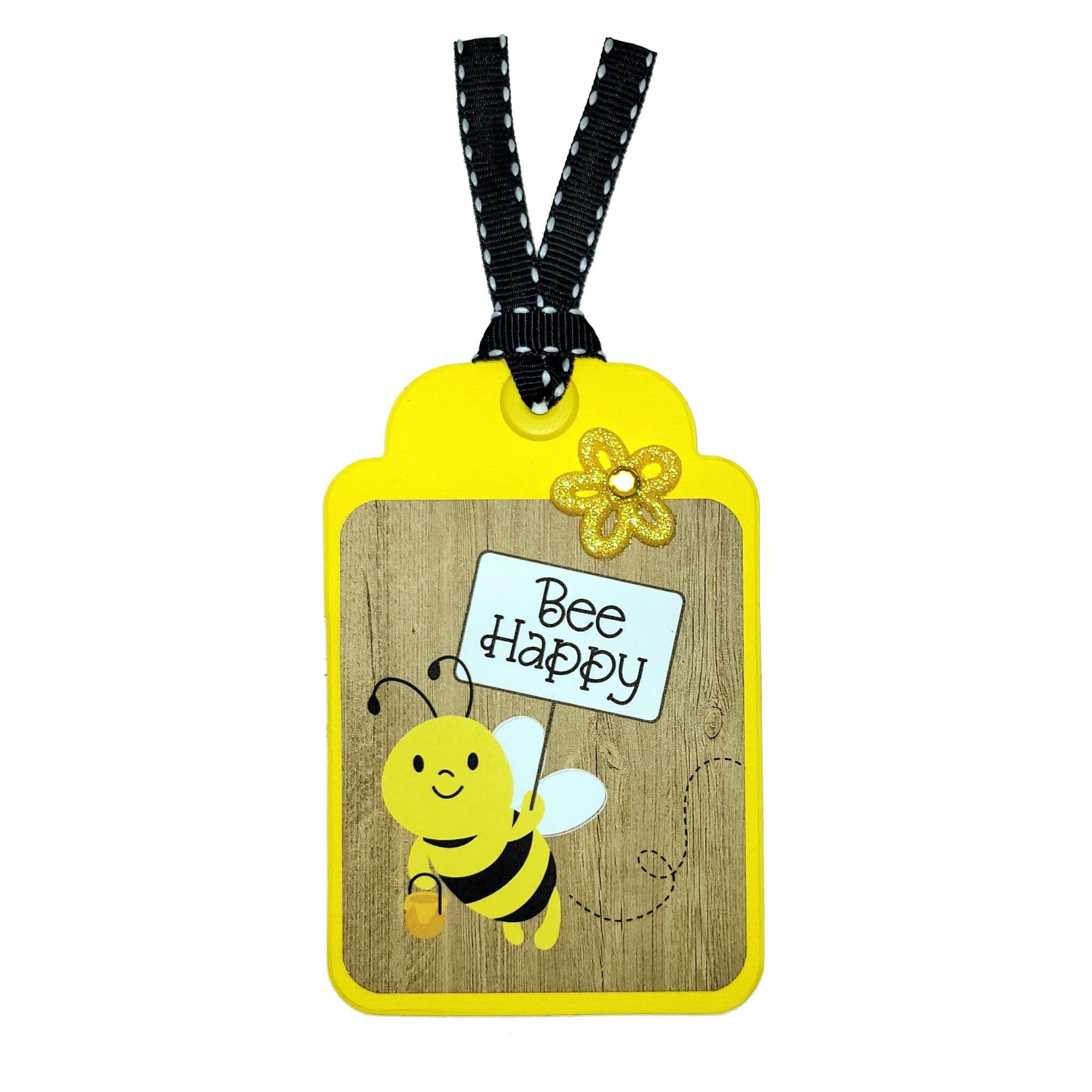 Honey Bee Collection Bee Happy 3 x 4 Scrapbook Tag Embellishment by SSC Designs