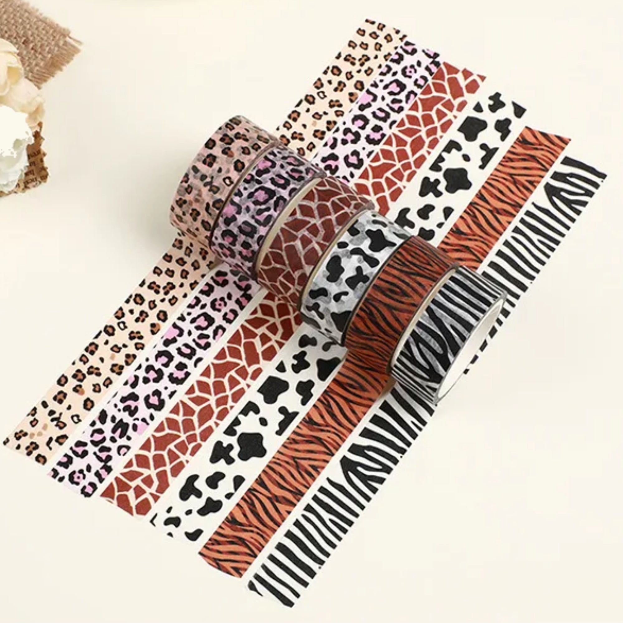 Safari Collection Animal Skins Washi Tape - Set of 6