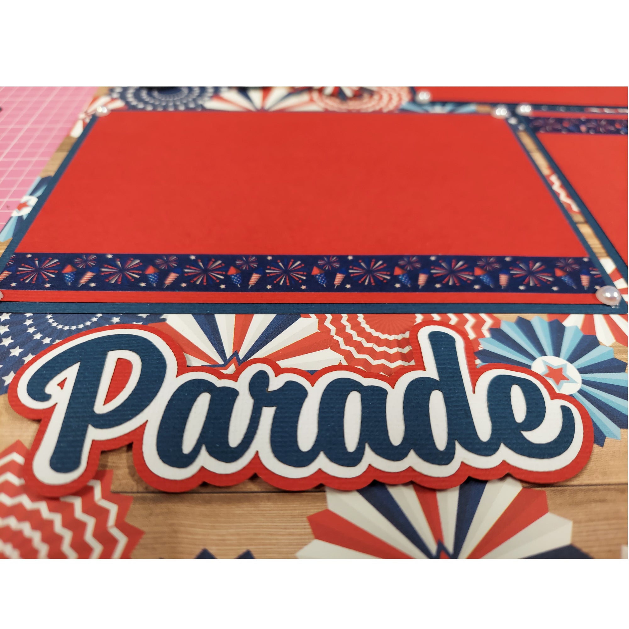 4th Of July (2) - 12 x 12 Pages, Fully-Assembled & Hand-Crafted 3D Scrapbook Premade by SSC Designs