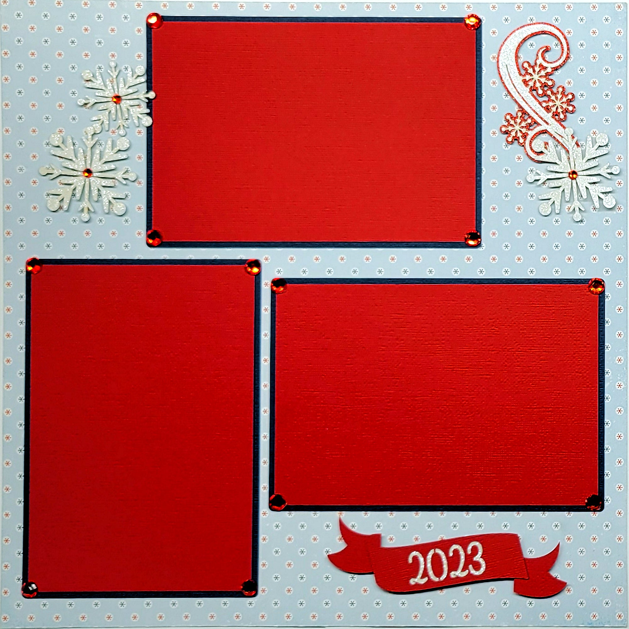 Winter Wonderland (2) - 12 x 12 Pages, Fully-Assembled & Hand-Crafted 3D Scrapbook Premade by SSC Designs