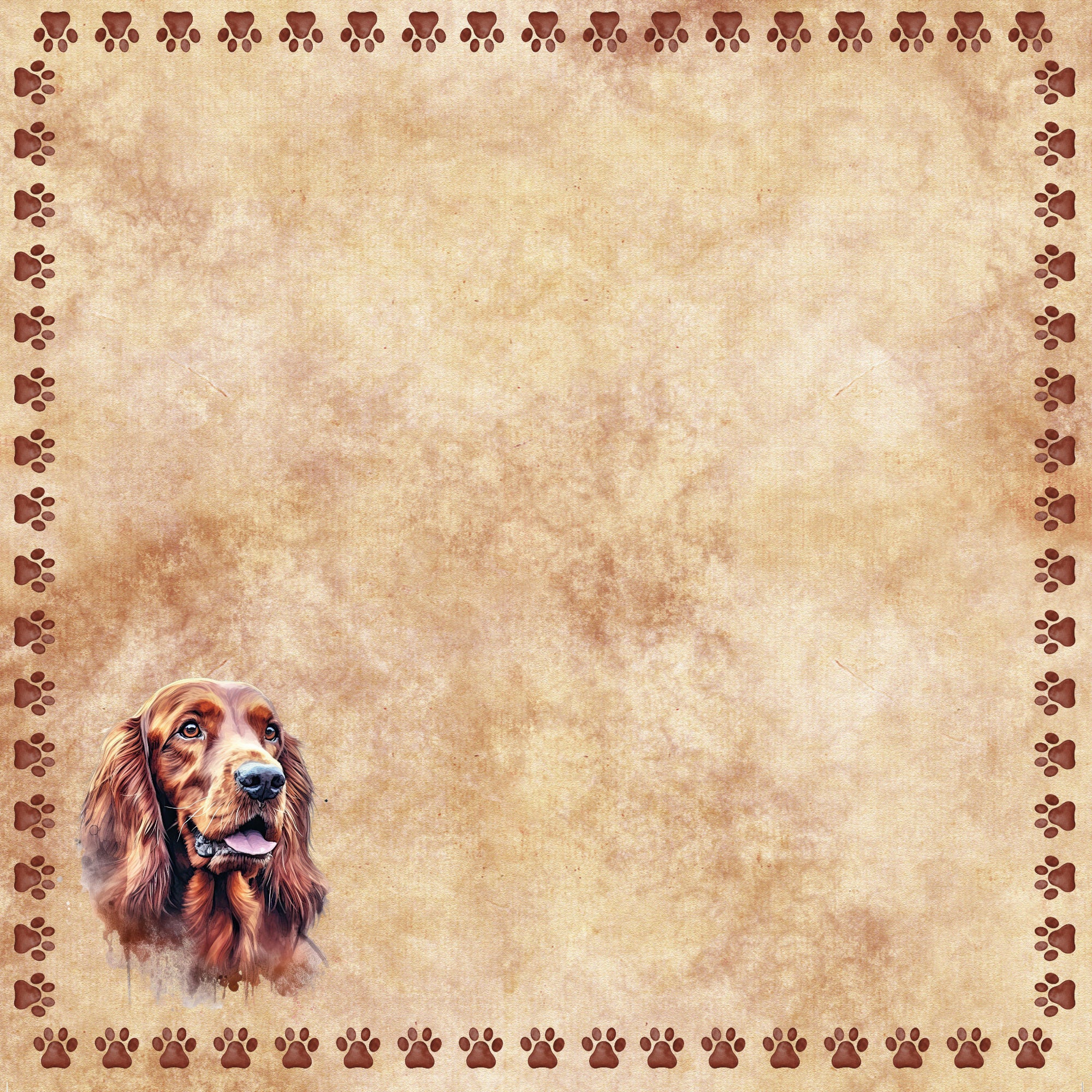 Dog Breeds Collection Irish Setter 12 x 12 Double-Sided Scrapbook Paper by SSC Designs