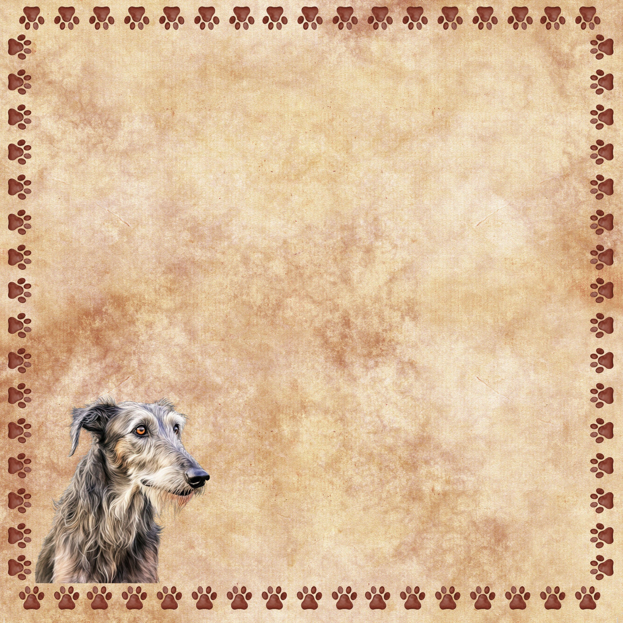 Dog Breeds Collection Irish Wolfhound 12 x 12 Double-Sided Scrapbook Paper by SSC Designs