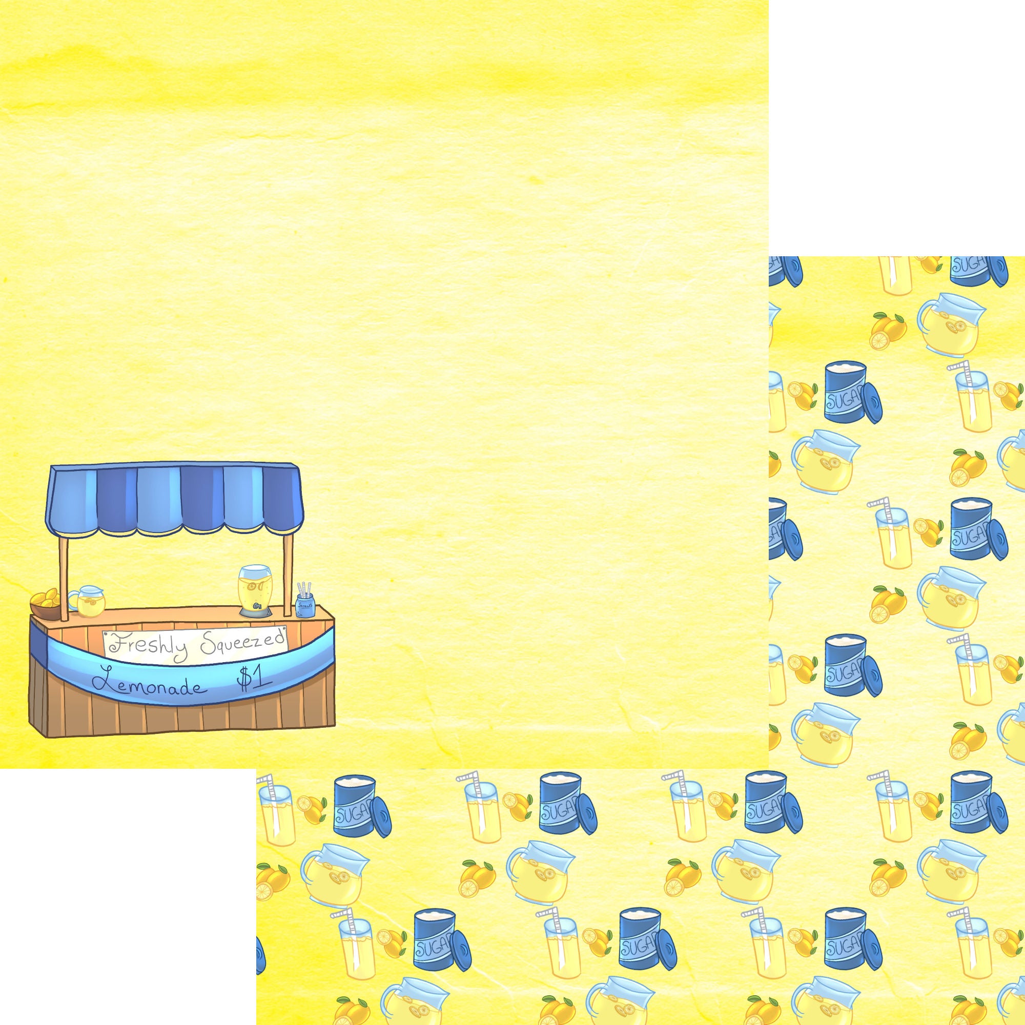 Just Fun Collection Lemonade Stand 12x12 Double-Sided Scrapbook Paper by SSC Designs