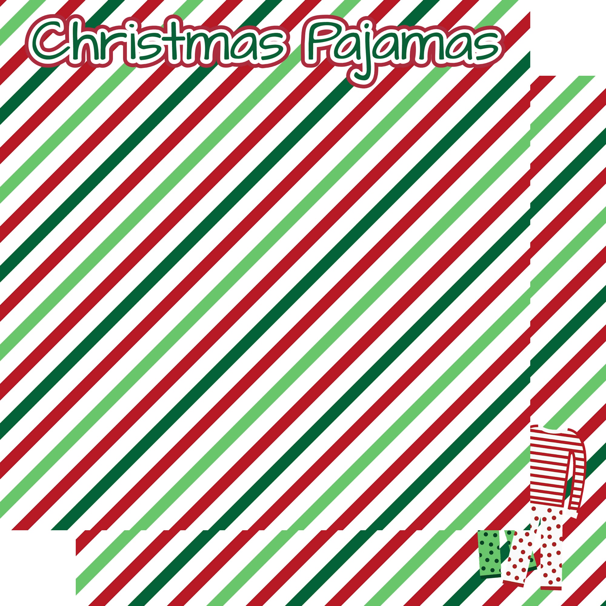 Just Fun Collection Christmas Pajamas 12 x 12 Double-Sided Scrapbook Paper by SSC Designs
