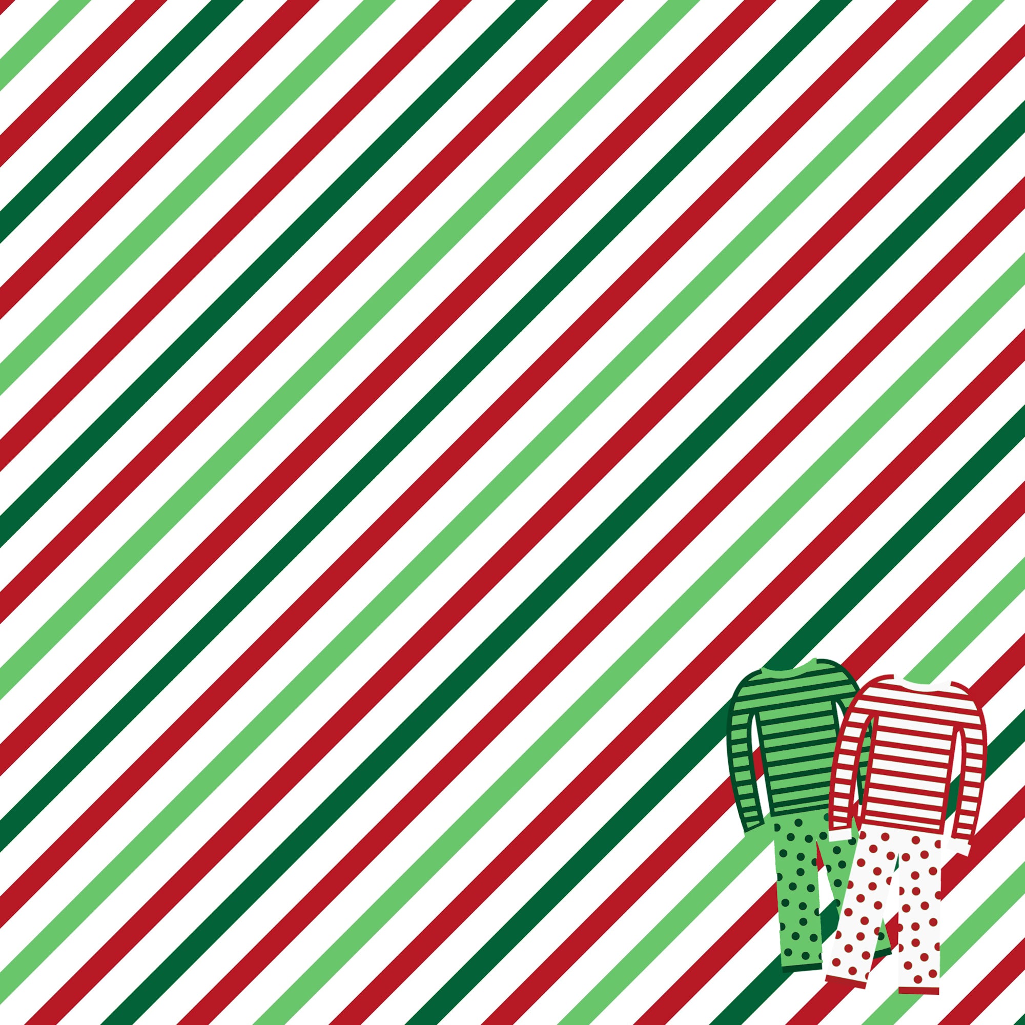 Just Fun Collection Christmas Pajamas 12 x 12 Double-Sided Scrapbook Paper by SSC Designs