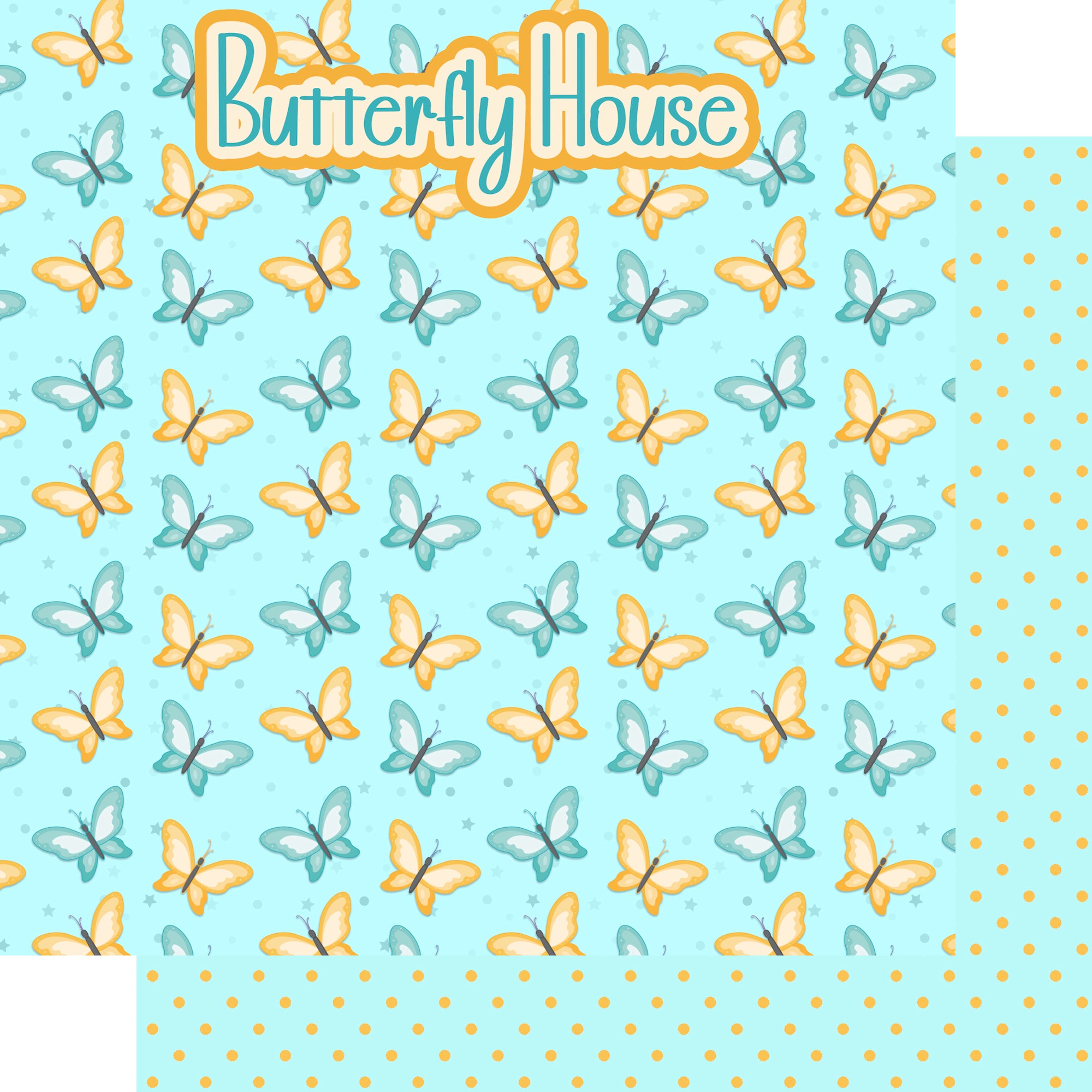 Just Fun Collection Butterfly House 12 x 12 Double-Sided Scrapbook Paper by SSC Designs