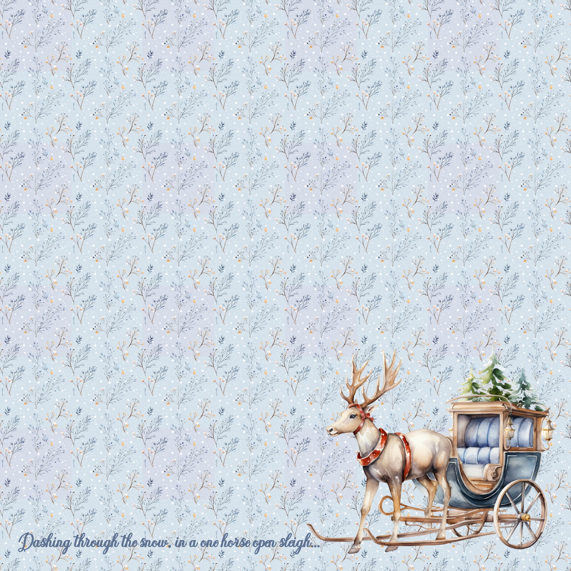 Just Fun Collection Sleigh Ride 12 x 12 Double-Sided Scrapbook Paper by SSC Designs