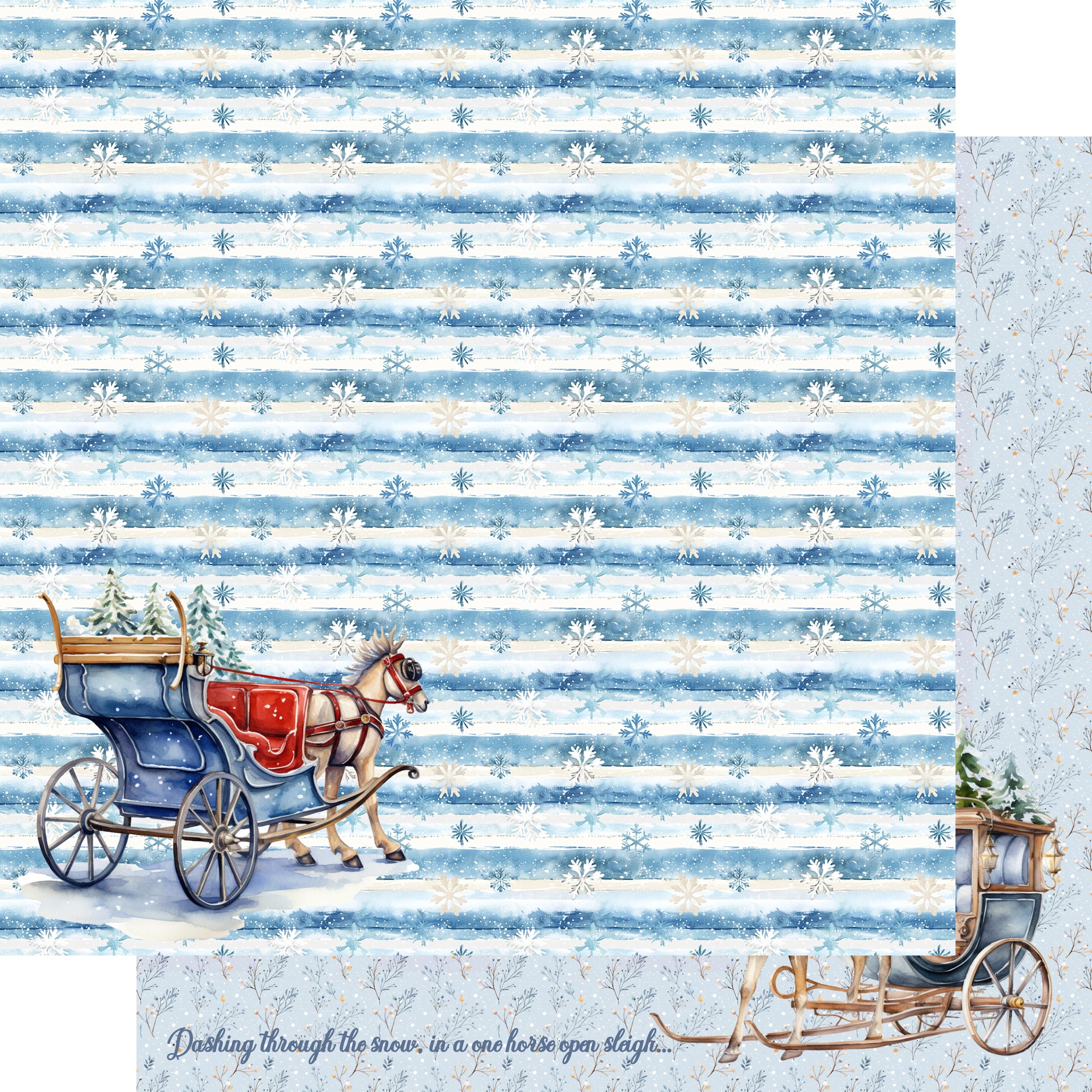 Just Fun Collection Sleigh Ride 12 x 12 Double-Sided Scrapbook Paper by SSC Designs