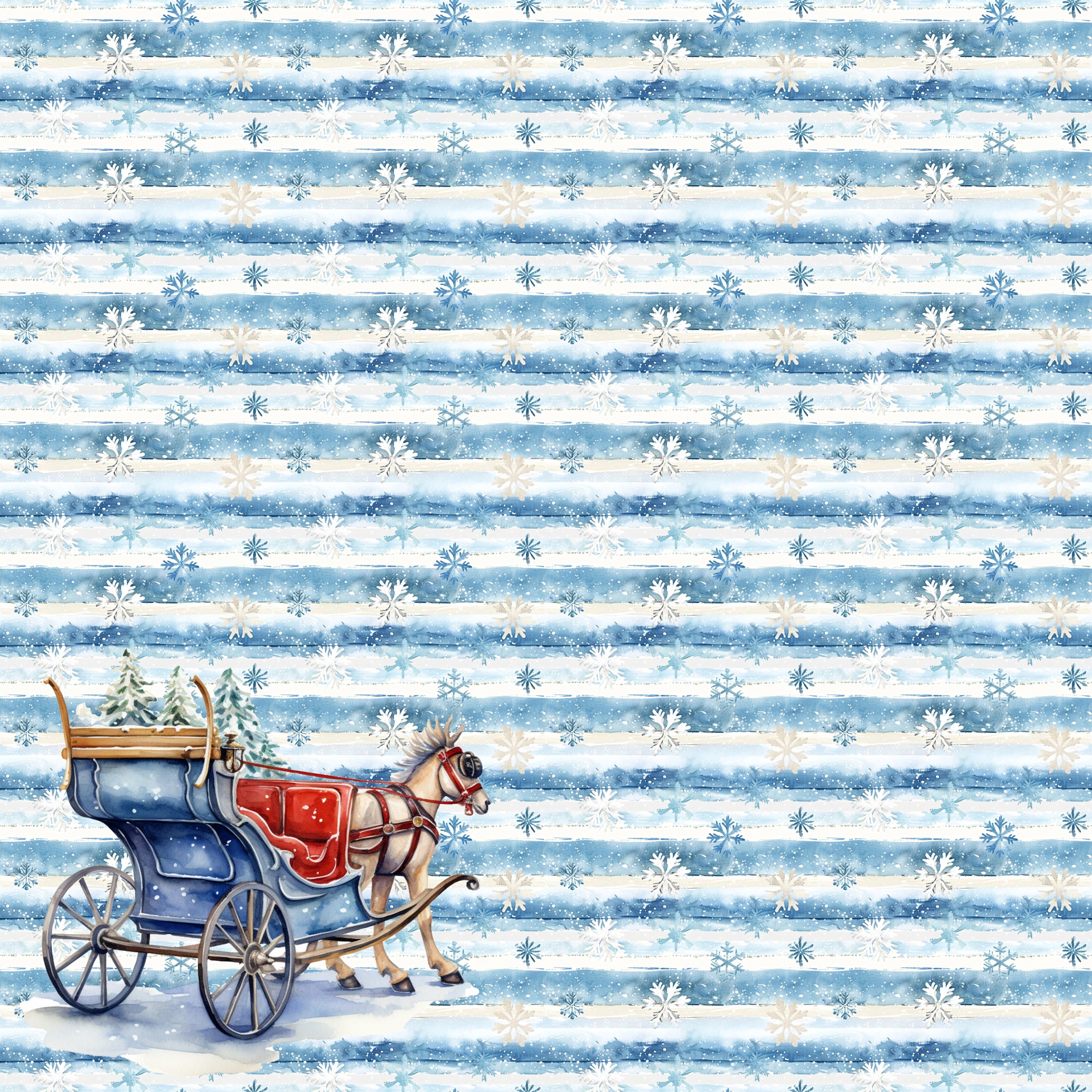 Just Fun Collection Sleigh Ride 12 x 12 Double-Sided Scrapbook Paper by SSC Designs