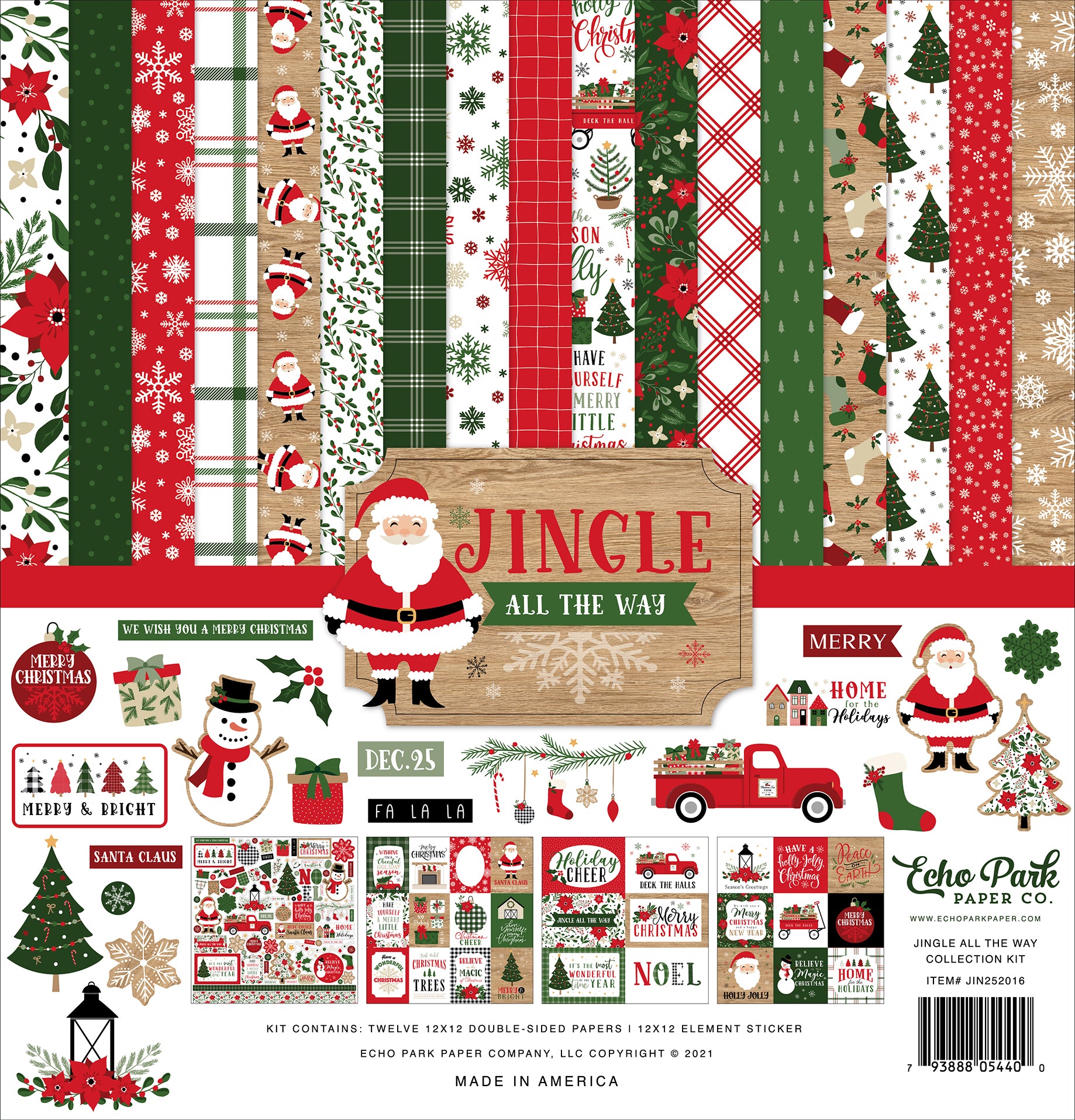 Jingle All The Way Collection 12 x 12 Scrapbook Collection Kit by Echo Park Paper