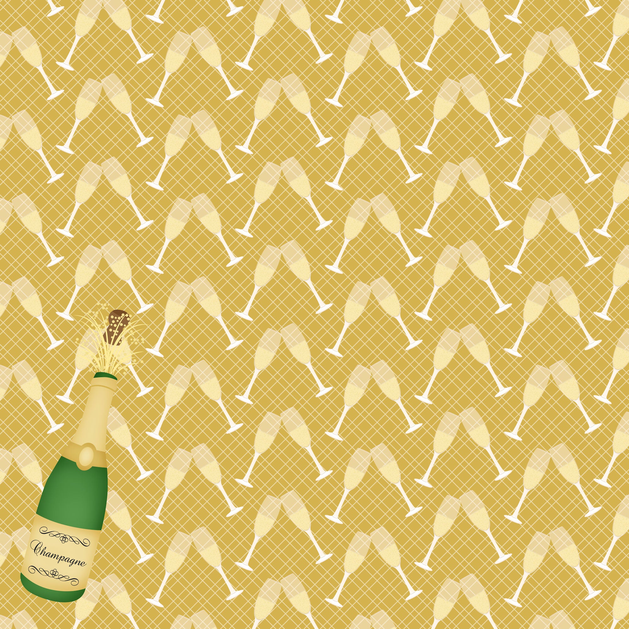 Lasting Love Collection A Toast To Love 12 x 12 Double-Sided Scrapbook Paper by SSC Designs