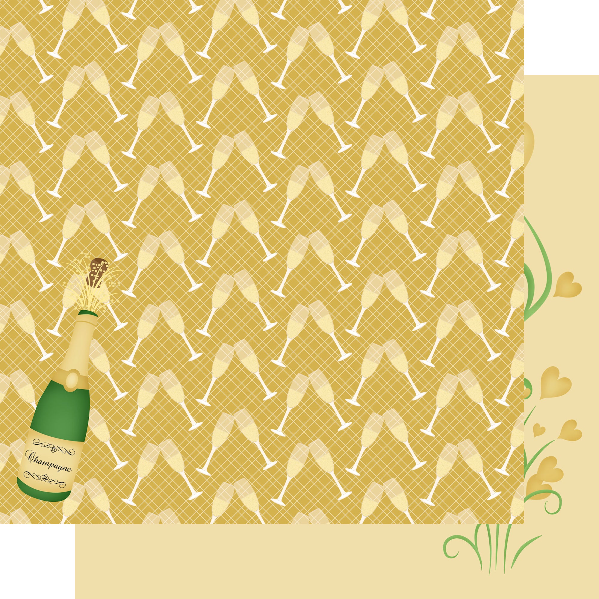 Lasting Love Collection A Toast To Love 12 x 12 Double-Sided Scrapbook Paper by SSC Designs