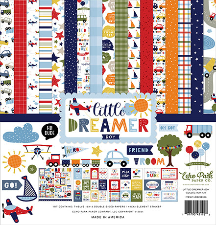 Little Dreamer Boy 12 x 12 Scrapbook Collection Kit by Echo Park Paper