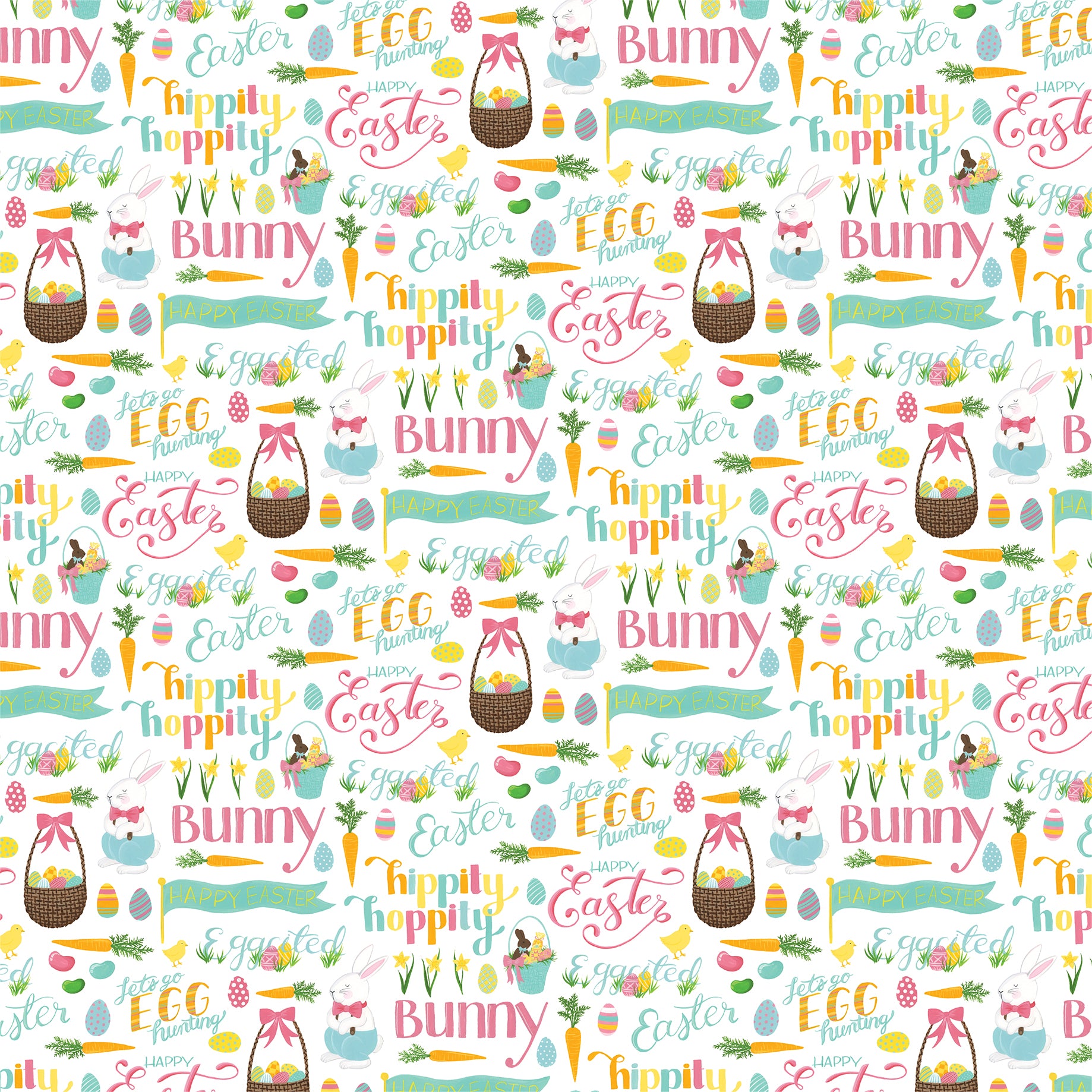 I Love Easter Collection Easter Basket 12 x 12 Double-Sided Scrapbook Paper by Echo Park Paper