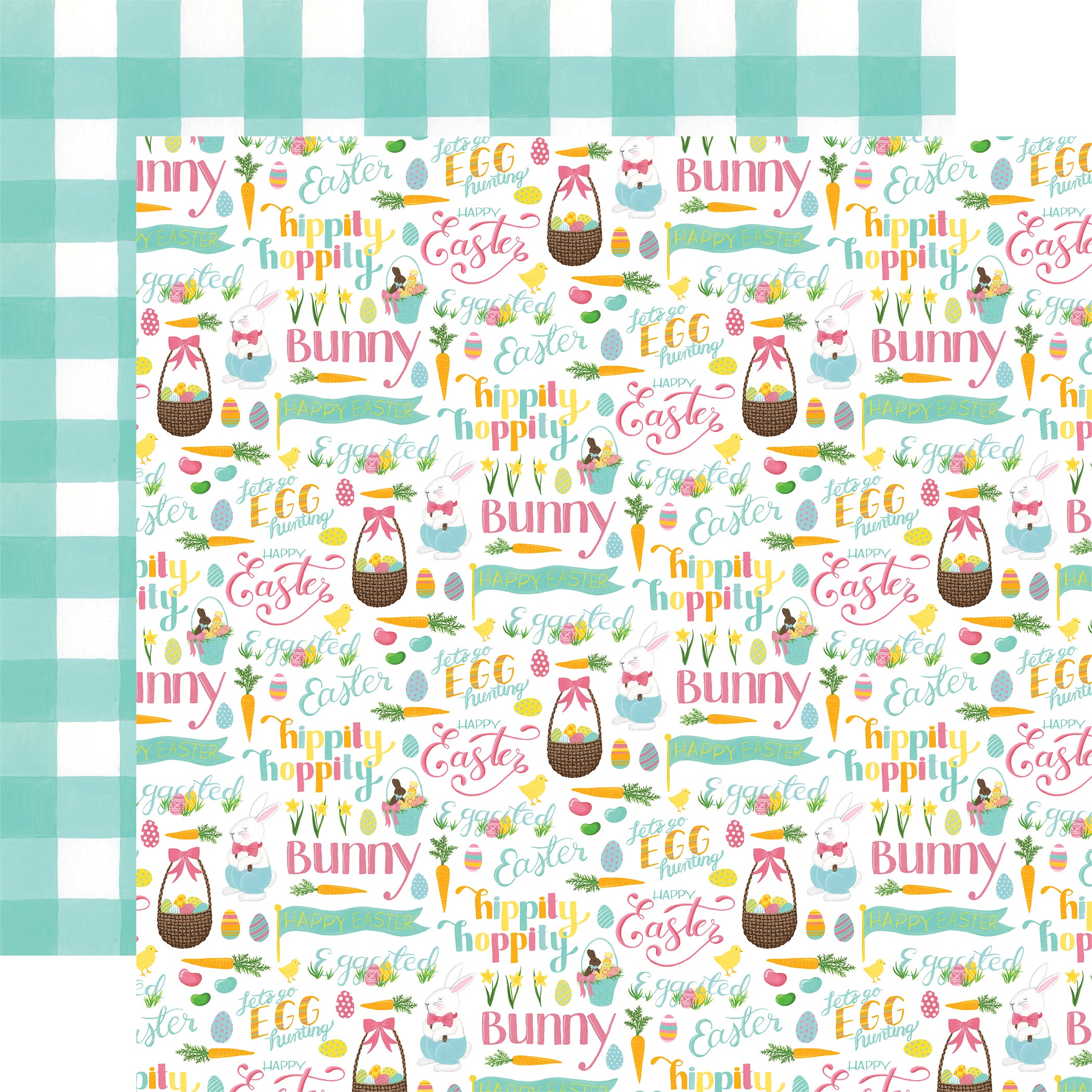I Love Easter Collection Easter Baskets 12 x 12 Double-Sided Scrapbook Paper by Echo Park Paper