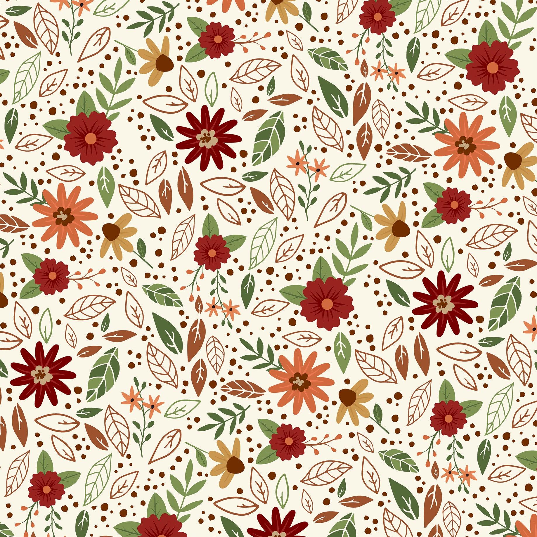 I Love Fall Collection Fall Flowers 12 x 12 Double-Sided Scrapbook Paper by Echo Park Paper - Scrapbook Supply Companies