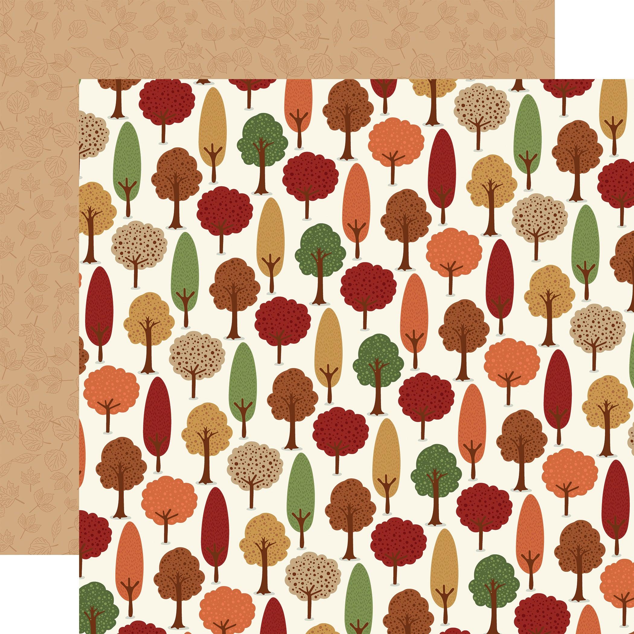 I Love Fall Collection Autumn Woods 12 x 12 Double-Sided Scrapbook Paper by Echo Park Paper