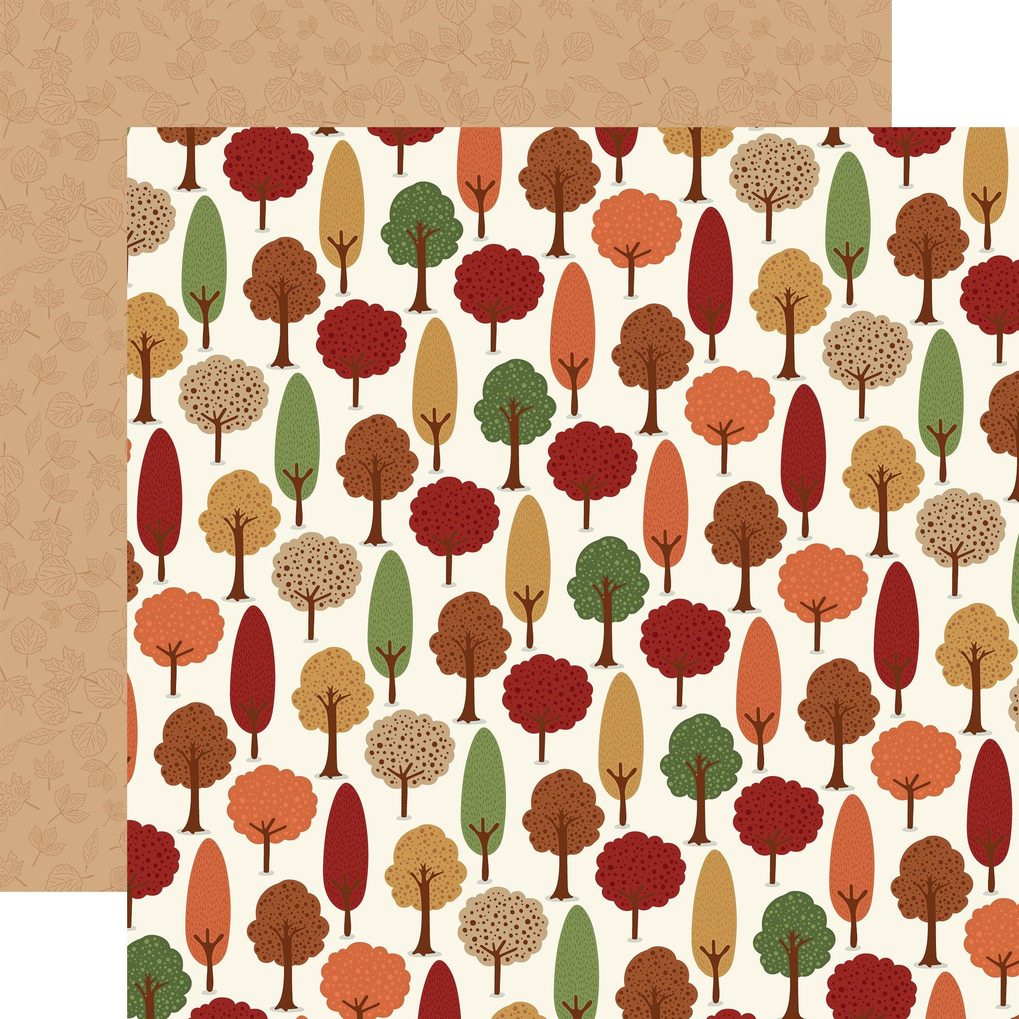 I Love Fall Collection Autumn Woods 12 x 12 Double-Sided Scrapbook Paper by Echo Park Paper - Scrapbook Supply Companies