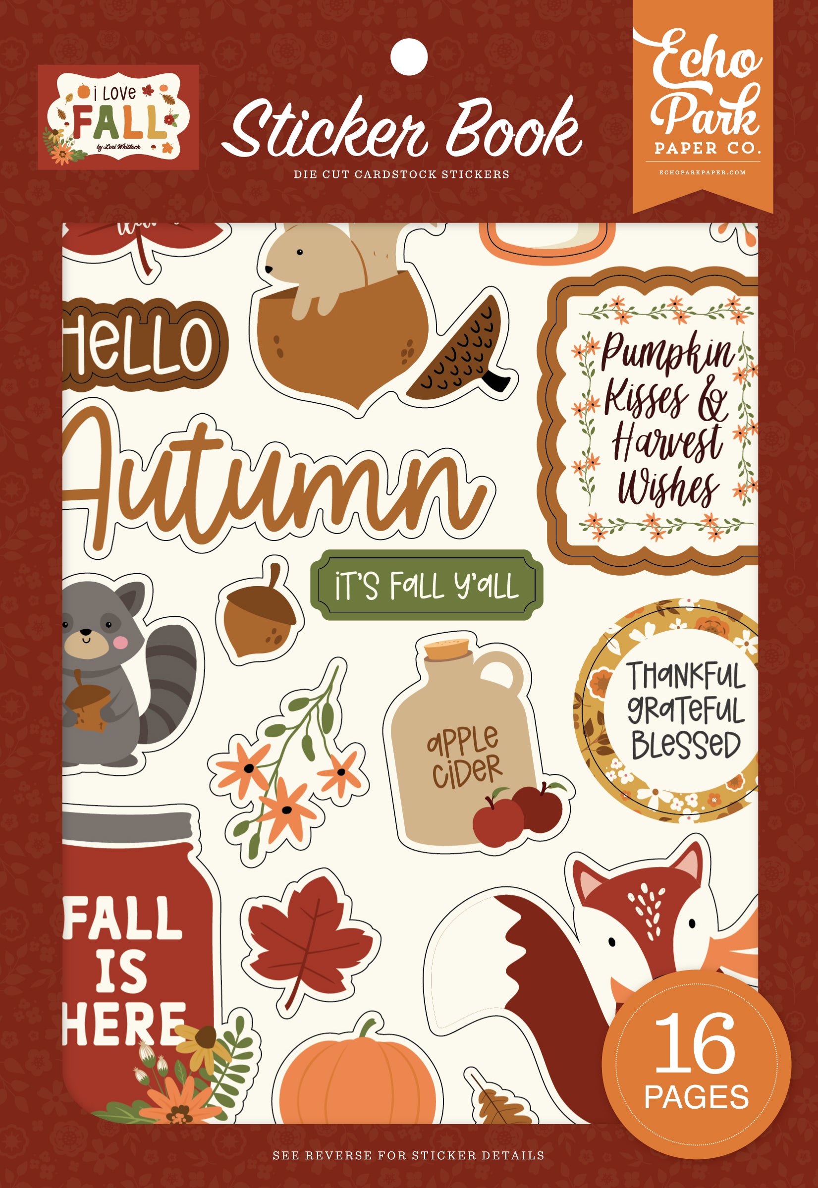 I Love Fall Collection Sticker Book by Echo Park Paper-16 pages