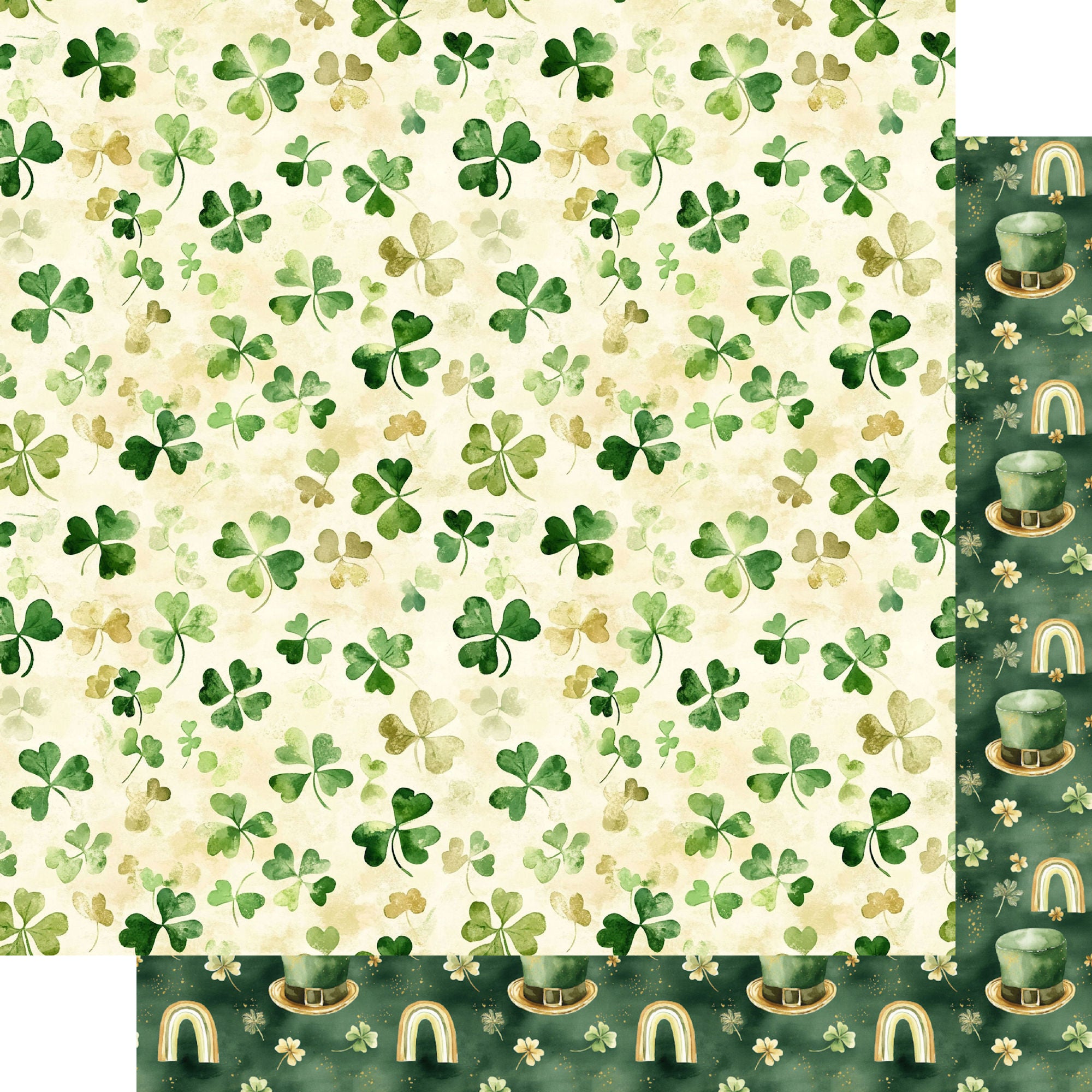 Lucky Days Collection Emerald Wishes 12 x 12 Double-Sided Scrapbook Paper by SSC Designs