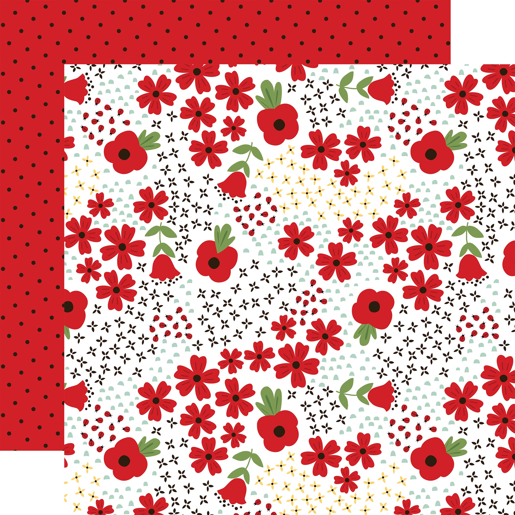 Little Ladybug Collection Ladybug Garden 12 x 12 Double-Sided Scrapbook Paper by Echo Park Paper