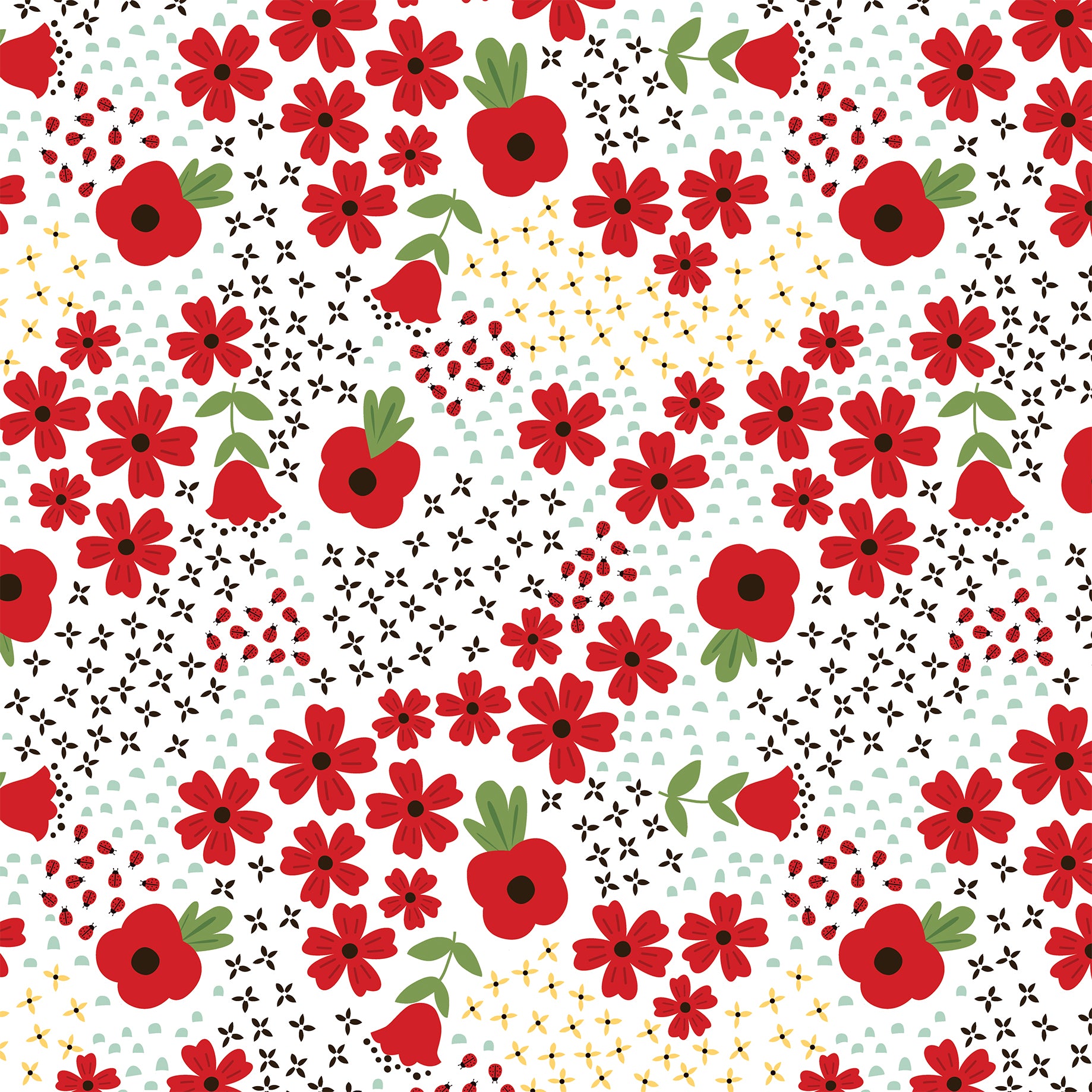 Little Ladybug Collection Ladybug Garden 12 x 12 Double-Sided Scrapbook Paper by Echo Park Paper