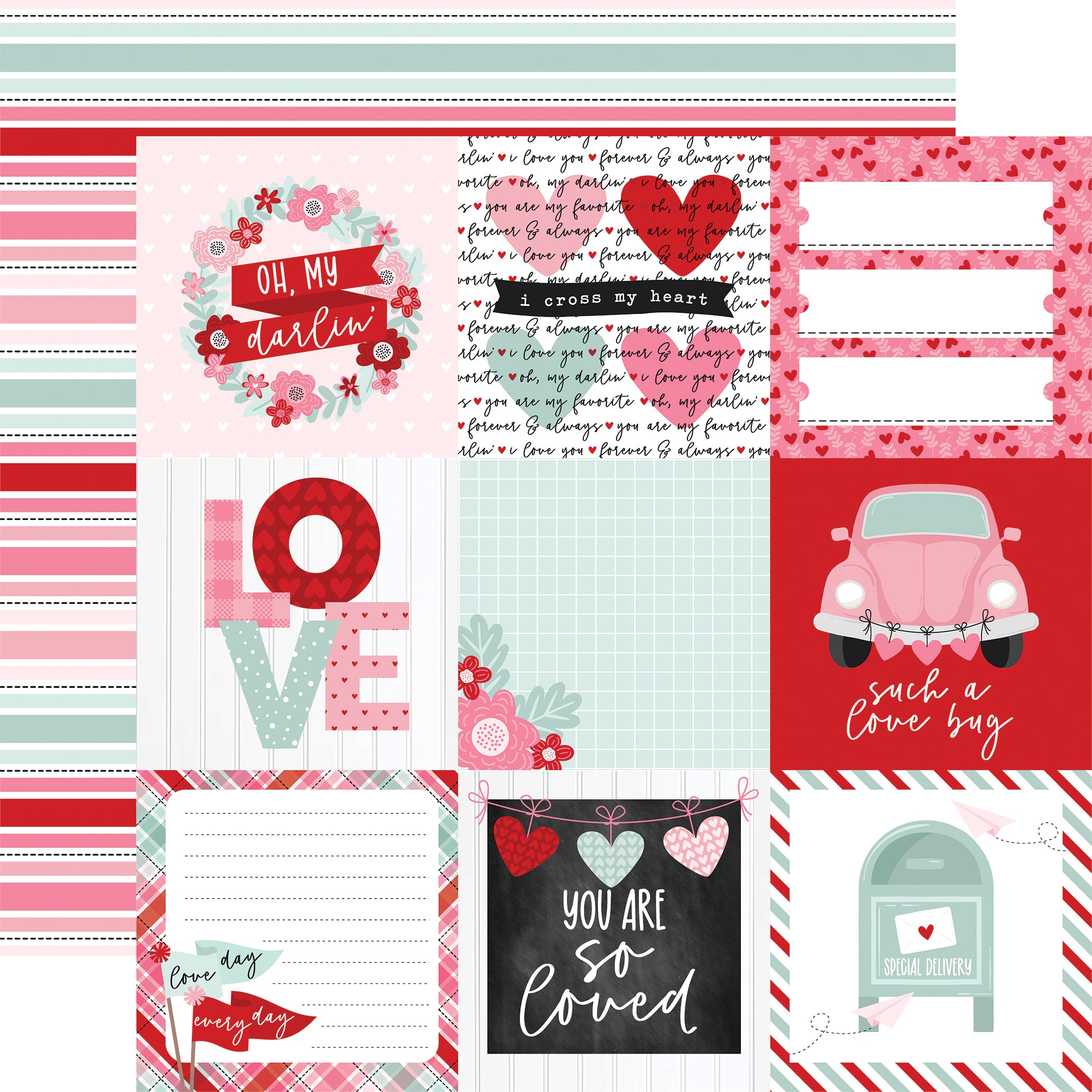 Love Notes 12 x 12 Scrapbook Collection Kit by Echo Park Paper - 13 Pieces