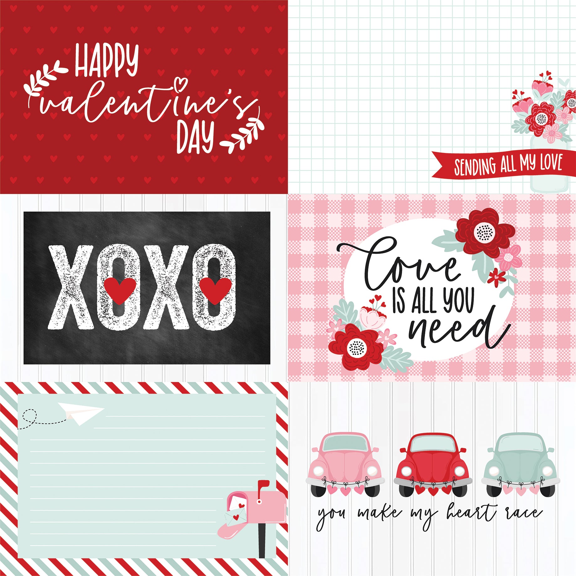 Love Notes Collection 6x4 Journaling Cards 12 x 12 Double-Sided Scrapbook Paper by Echo Park Paper