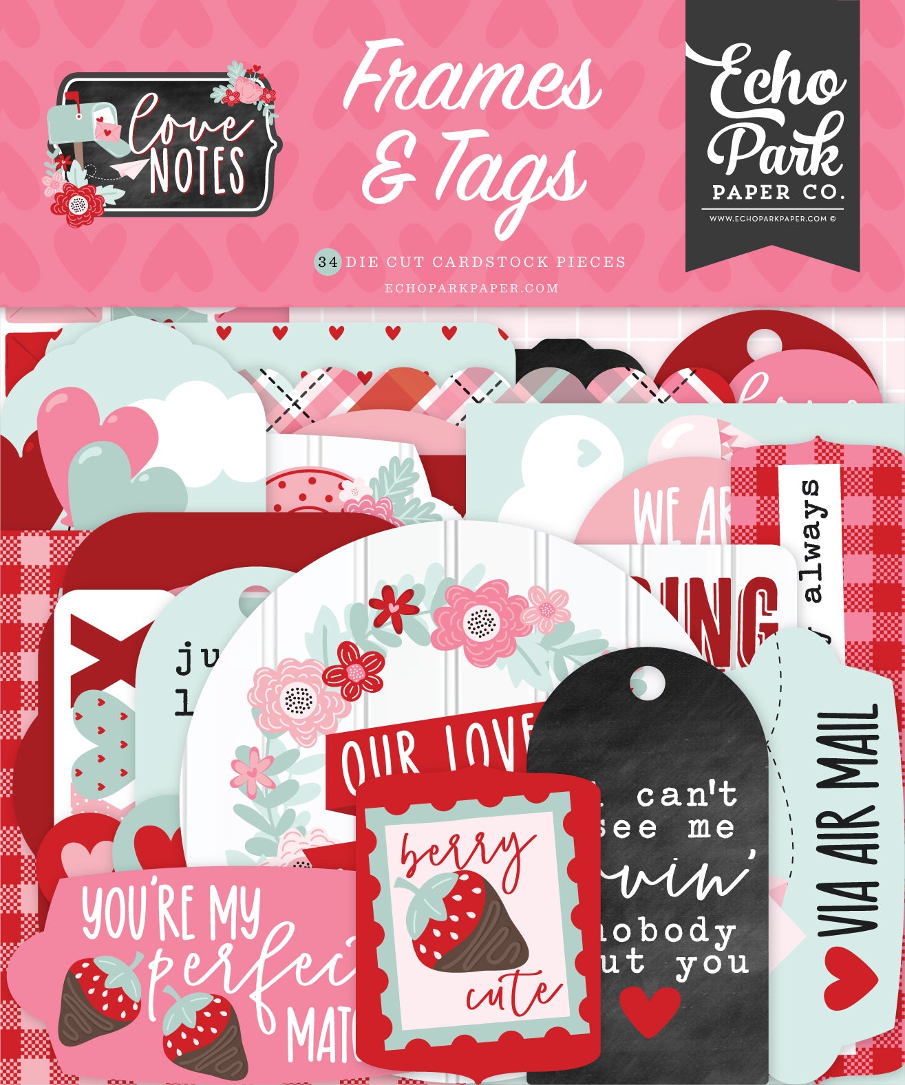 Love Notes Collection Scrapbook Frames & Tags by Echo Park Paper