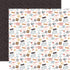 Let's Take the Trip Collection Traveling Stamps 12 x 12 Double-Sided Scrapbook Paper by Echo Park Paper