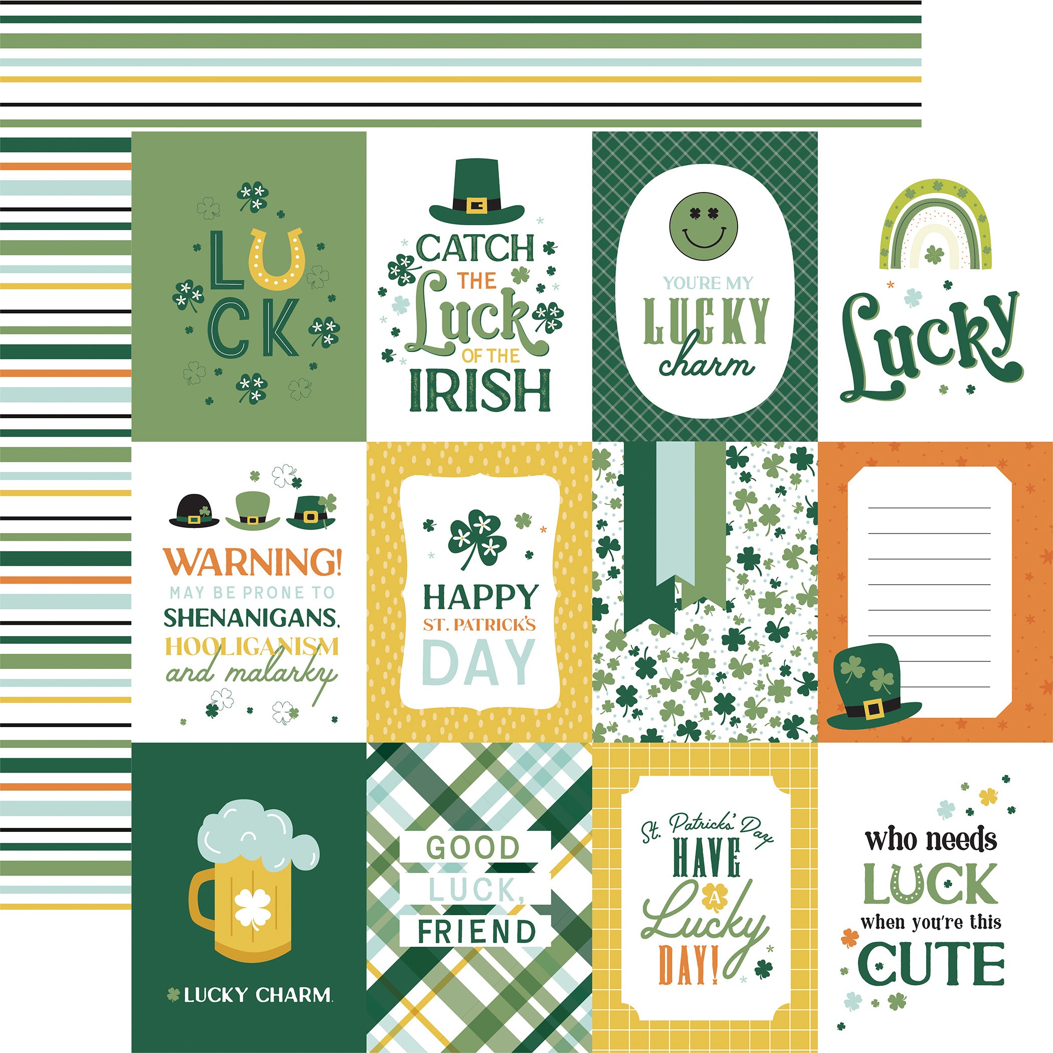 Lucky Charm Scrapbook Paper & Sticker Collection Kit by Echo Park Paper - 13 Pieces