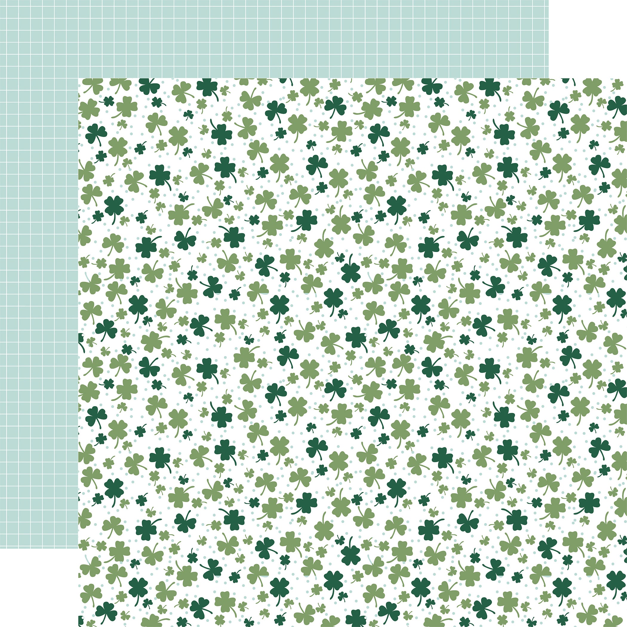 Lucky Charm Collection Shamrocks 12 x 12 Double-Sided Scrapbook Paper by Echo Park Paper