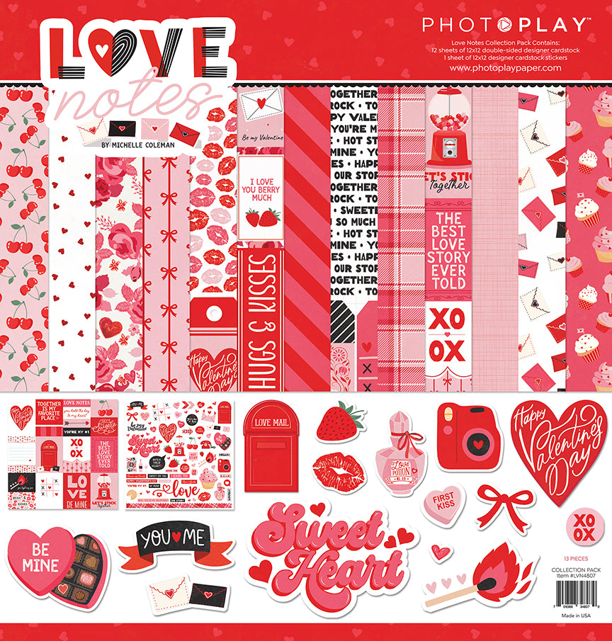 Love Notes Valentine Collection 12 x 12 Scrapbook Collection Kit by Photo Play Paper