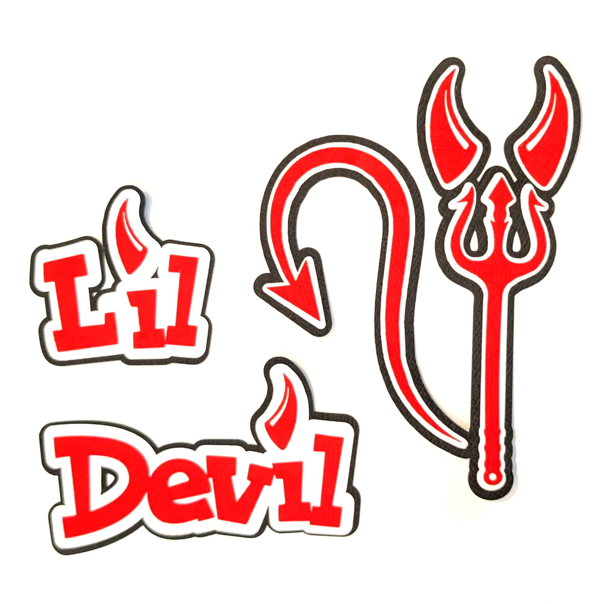 L'il Devil 4 x 4 Fully-Assembled Scrapbook Die Cut Embellishment Set by SSC Designs