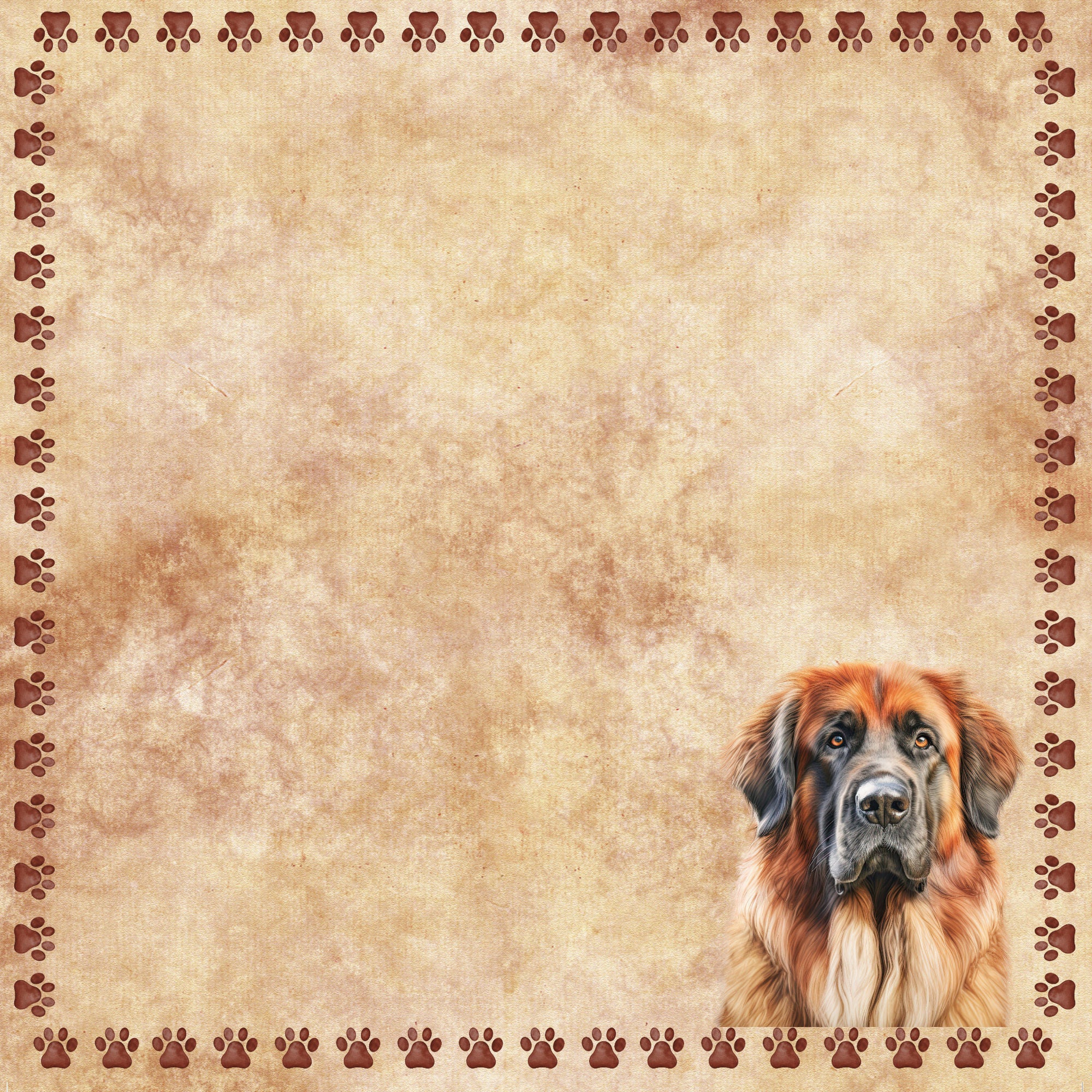 Dog Breeds Collection Leonberger 12 x 12 Double-Sided Scrapbook Paper by SSC Designs