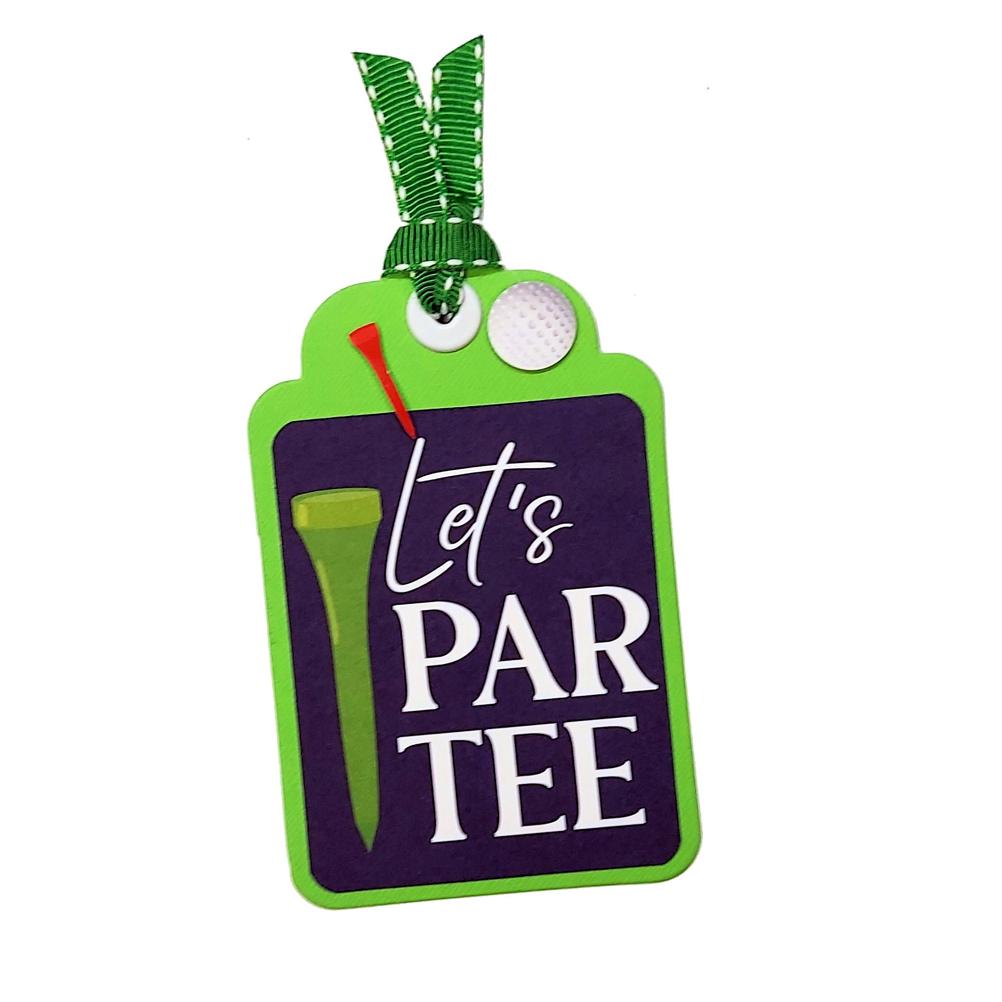 Let's PAR-TEE Golf Tag 3 x 5 Coordinating Scrapbook Tag Embellishment by SSC Designs